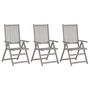 Voir la diapositive 2 : VIDAXL Chaises inclinables de jardin lot de 3 et coussins Bois acacia