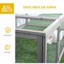 Voir la diapositive 6 : PAWHUT Clapier cage à lapins extérieur intérieur 2 portes supérieures 181L x 100l x 48H cm bois pin gris