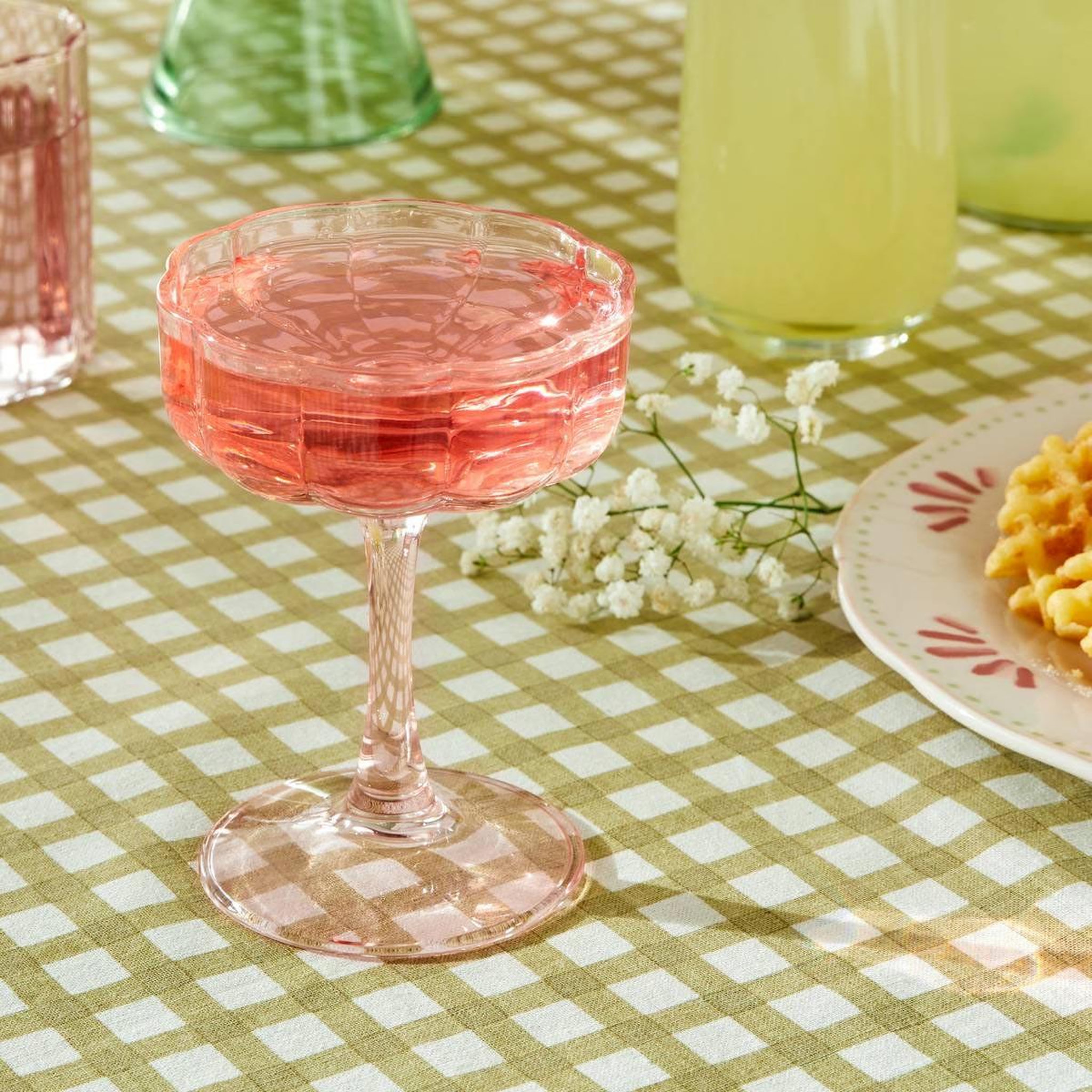 Voir la diapositive 4 : SECRET DE GOURMET Lot de 6 verres à cocktail  fleur  15cl rose
