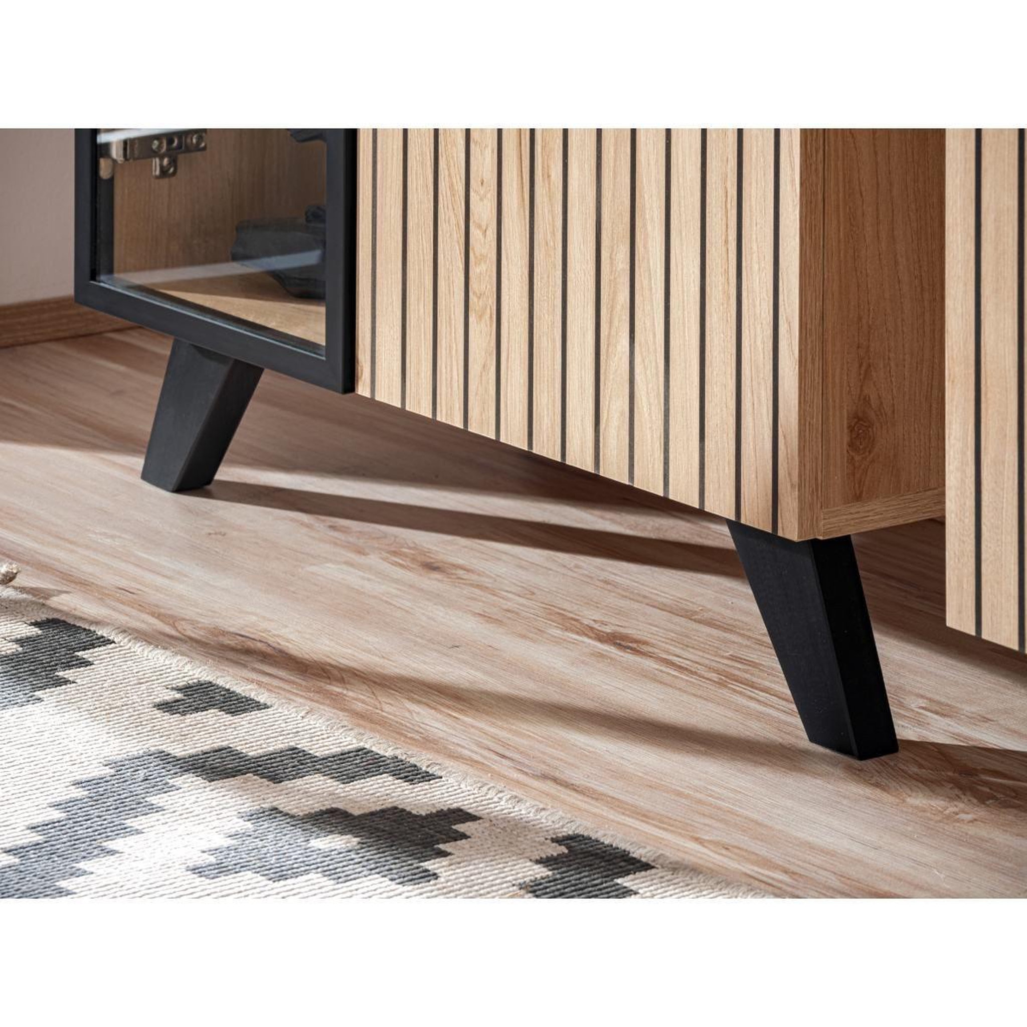Voir la diapositive 3 : Paris Prix Vaisselier led design  liam  90cm naturel & noir