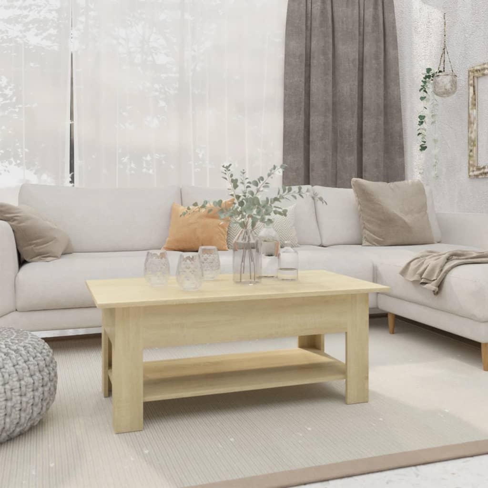 VIDAXL Table basse chene sonoma 102x55x42 cm bois d'ingenierie