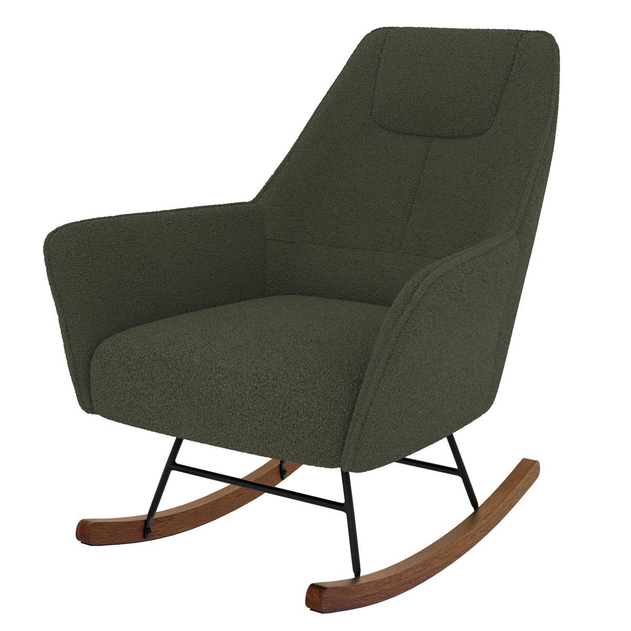 Voir la diapositive 2 : Rendez vous déco Rocking-chair blanc effet laine bouclette en tissu - Shaun