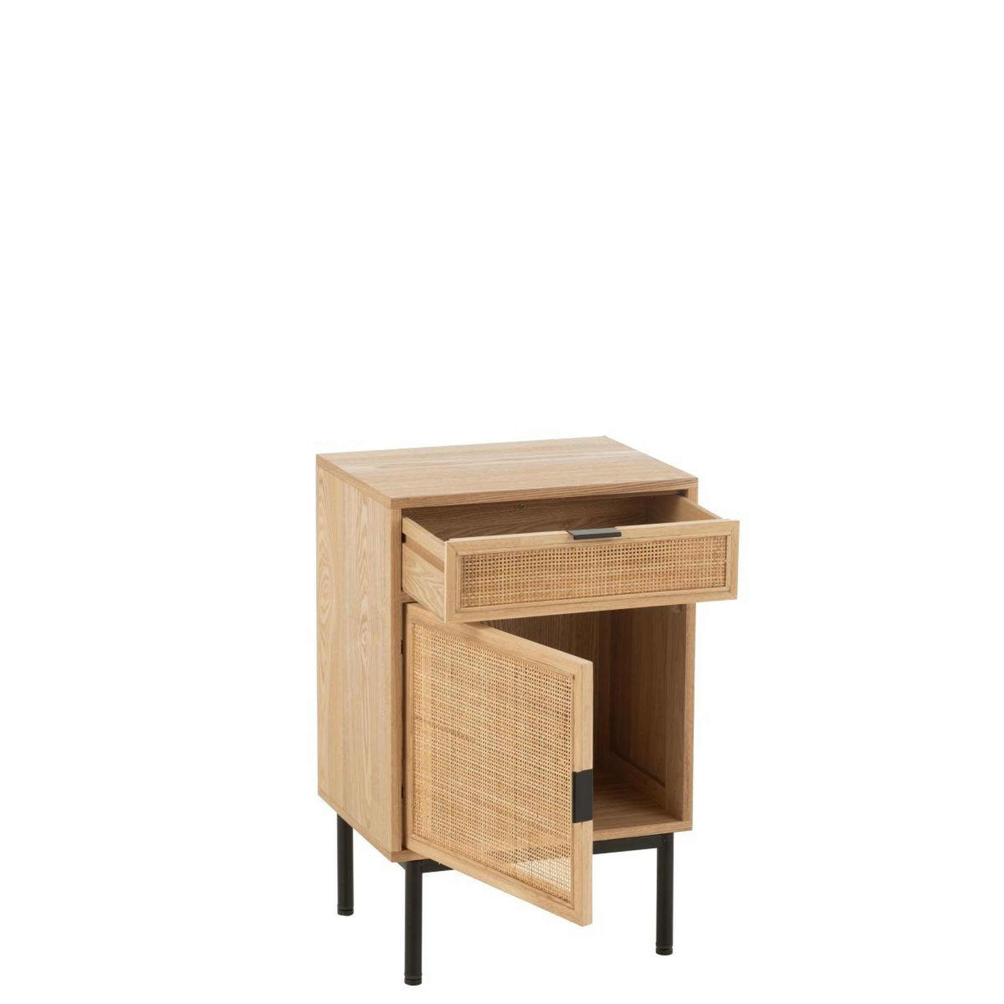 Voir la diapositive 3 : J-LINE Table de chevet cannage  kory  70cm naturel