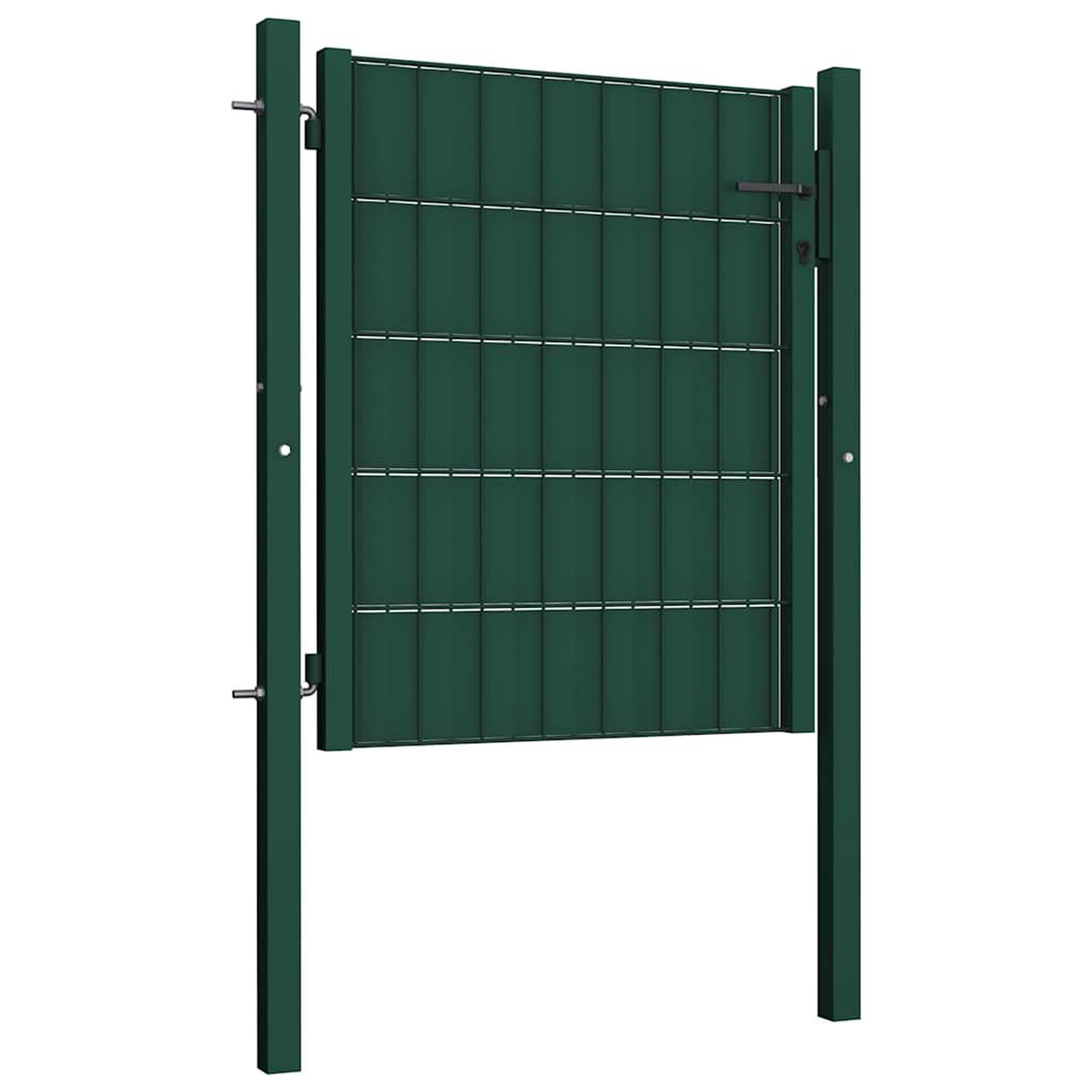 Voir la diapositive 2 : VIDAXL Portail de cloture en PVC et acier 100x100 cm vert