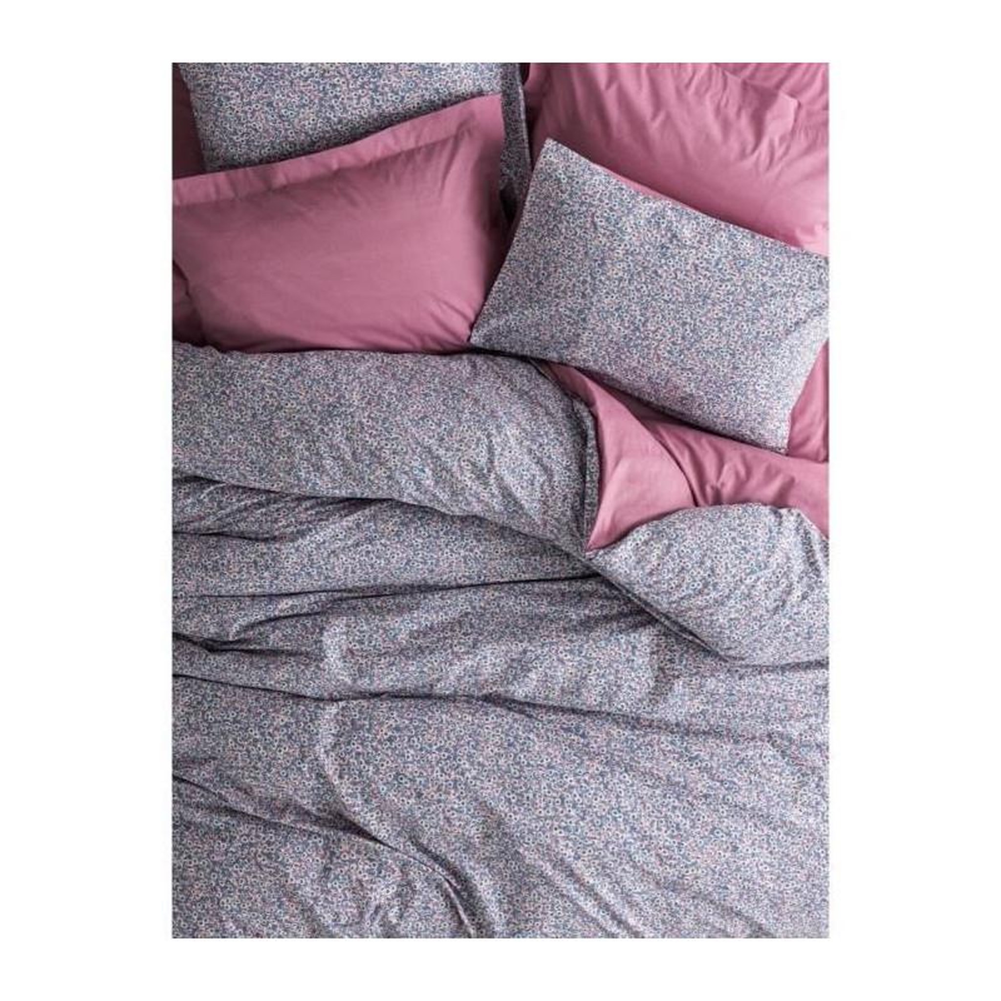 Voir la diapositive 4 : GENERIQUE Parure de lit - 129CTN64409 - 1 housse de couette 220 x 240 cm + 2 taies d'oreiller 60 x 60 cm - 100% coton ranforcé - Rose
