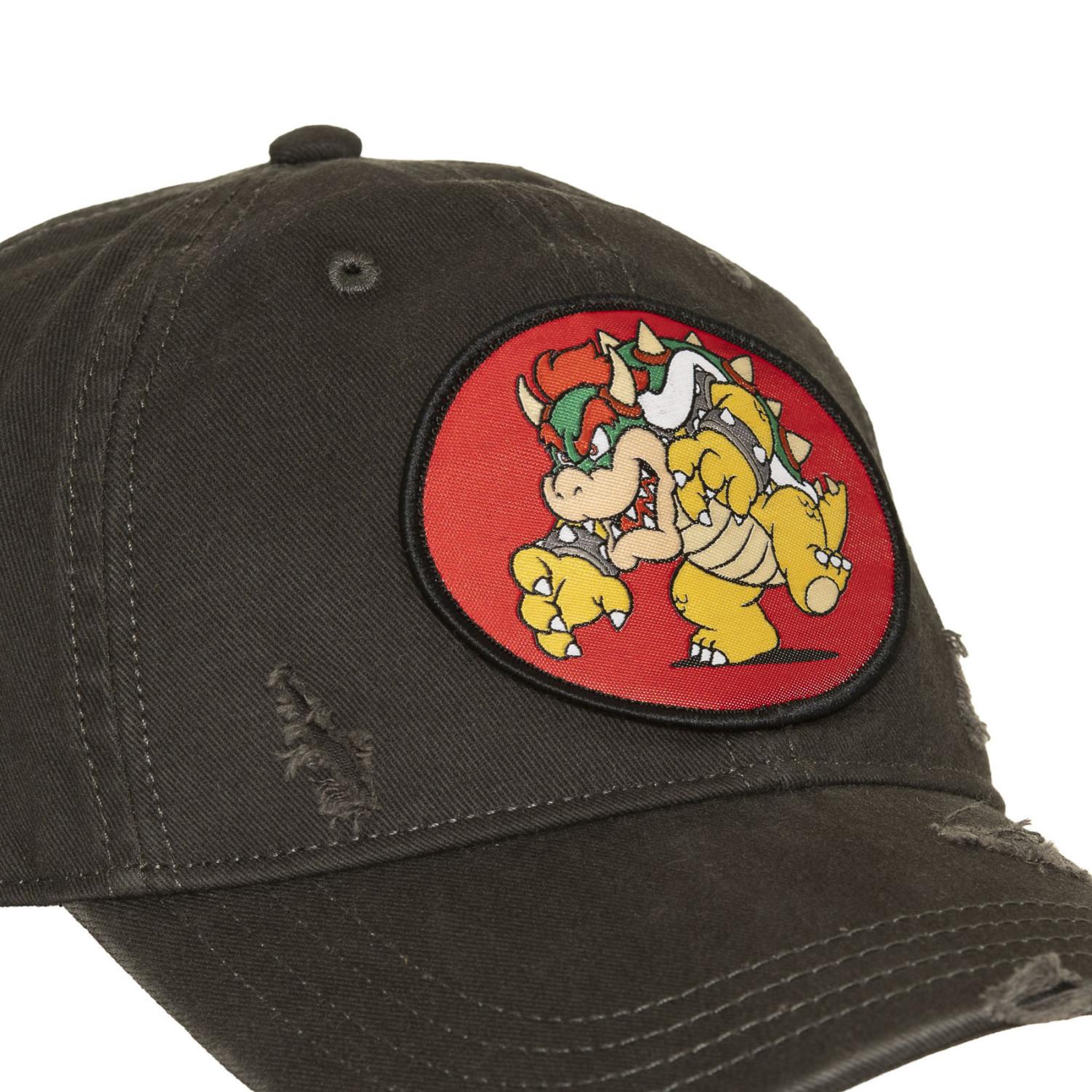 Voir la diapositive 3 : CAPSLAB Casquette basball effet usé avec patch super mario bros bowser
