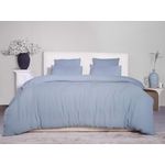 Les Ateliers du Linge Parure De Couette 3 Pcs 240x220 100% Gaze De Coton Lavé Bleu Givrée