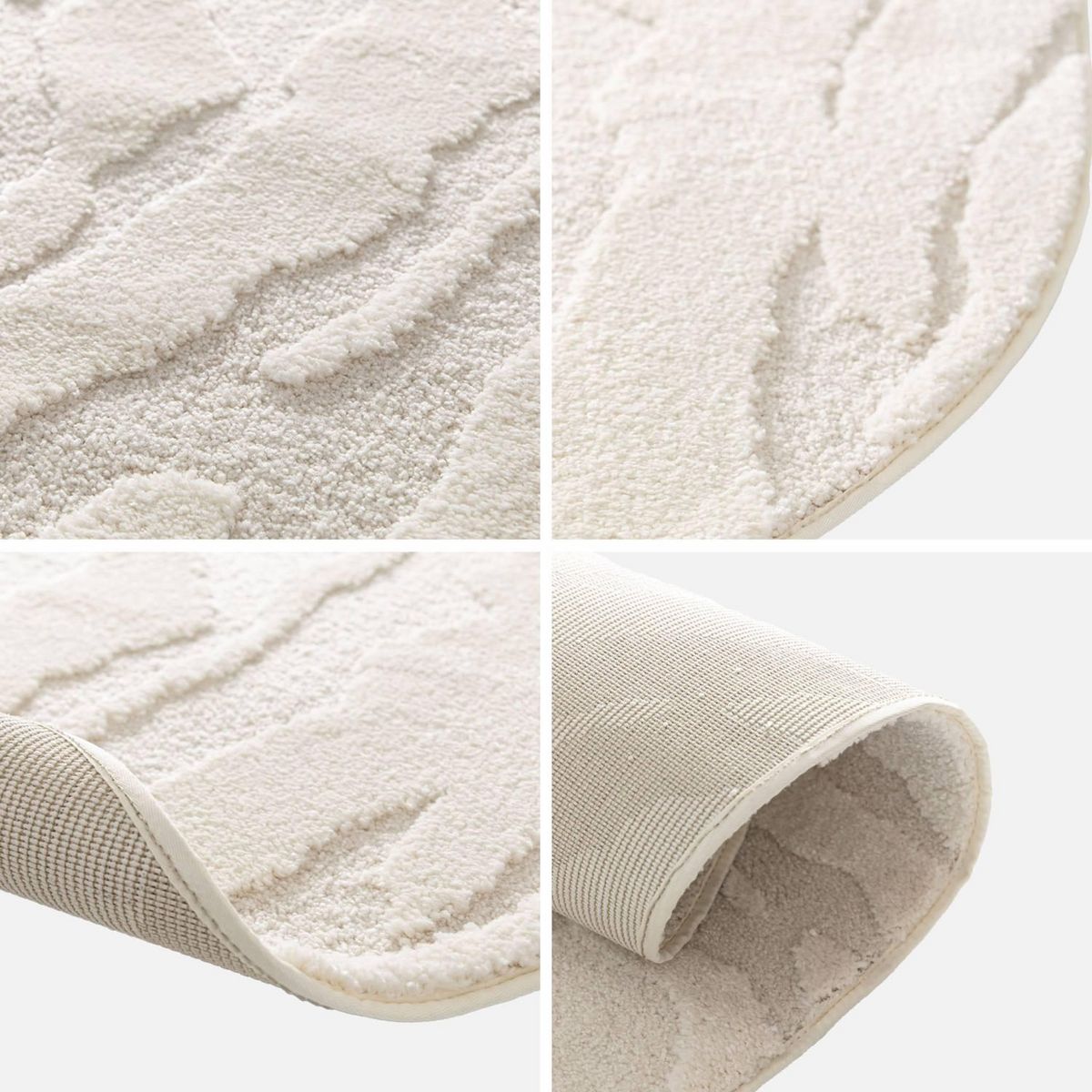 SWEEEK Tapis intérieur forme de galet motif avec relief beige Julianne 160x230cm