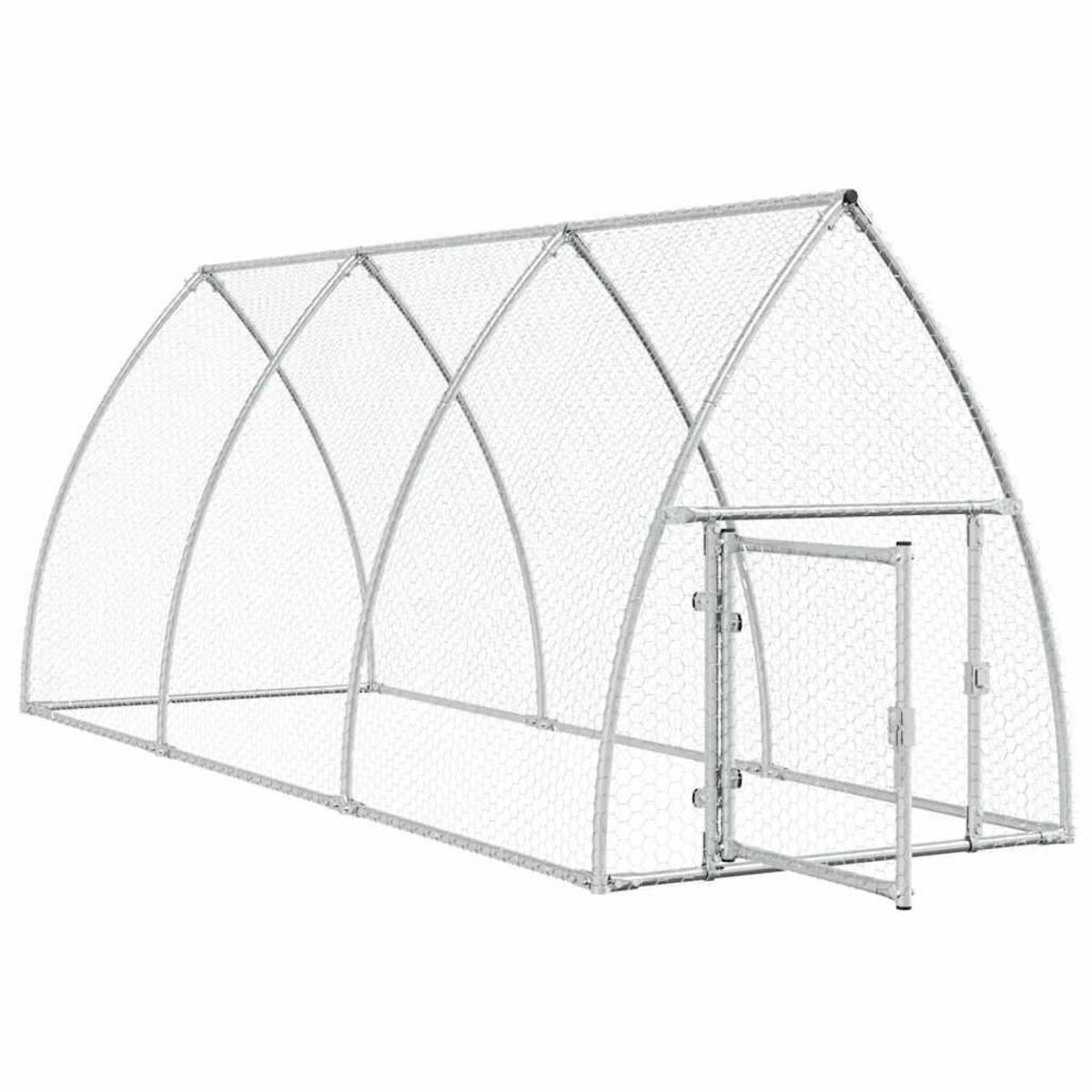 VIDAXL Cage pour poules argente 300x105x120 cm acier galvanise