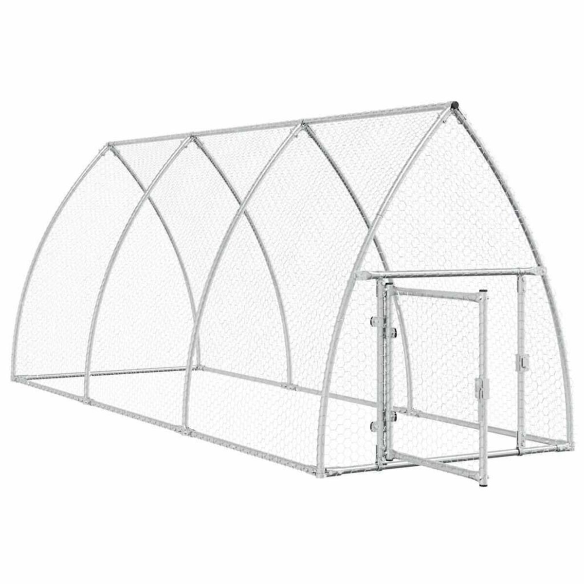 VIDAXL Cage pour poules argente 300x105x120 cm acier galvanise