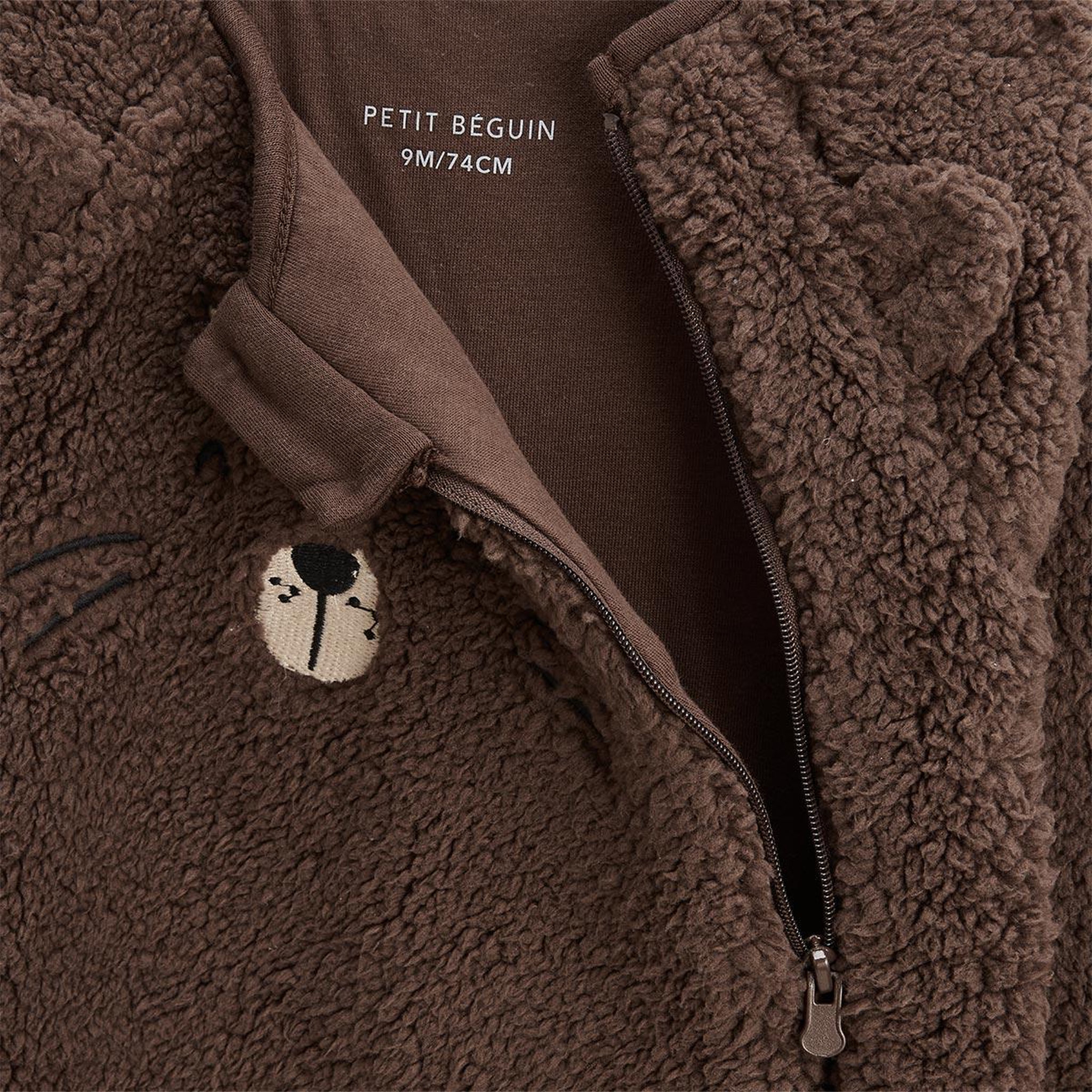 Voir la diapositive 3 : Petit Béguin Surpyjama bébé en sherpa cracotte