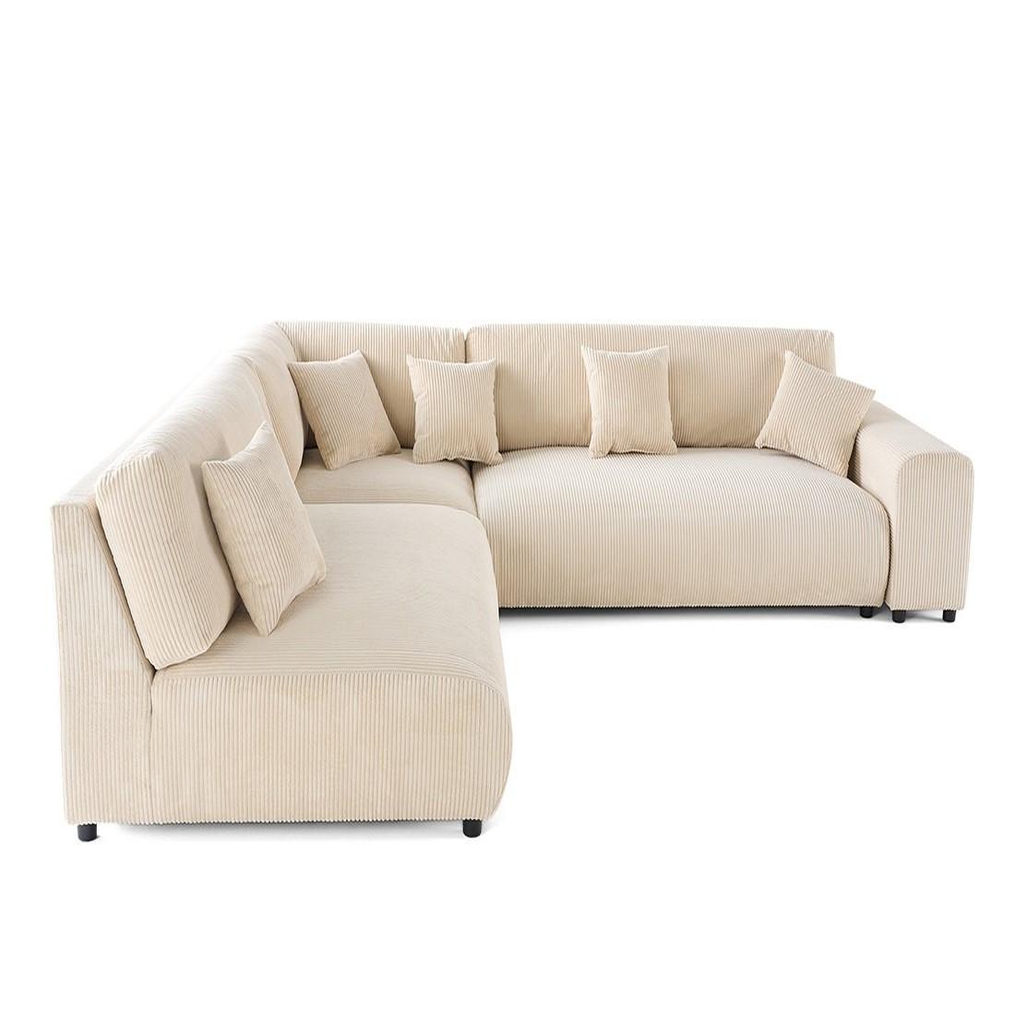 Voir la diapositive 4 : BEST MOBILIER Garance - canapé modulable d'angle gauche - 6 places - en velours côtelé
