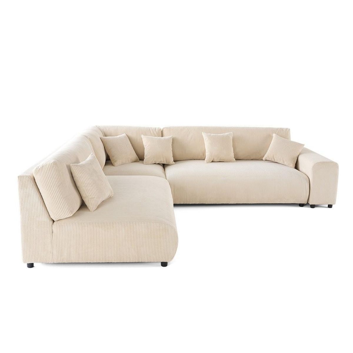 LISA DESIGN Garance - canapé modulable d'angle gauche - 6 places - en velours côtelé