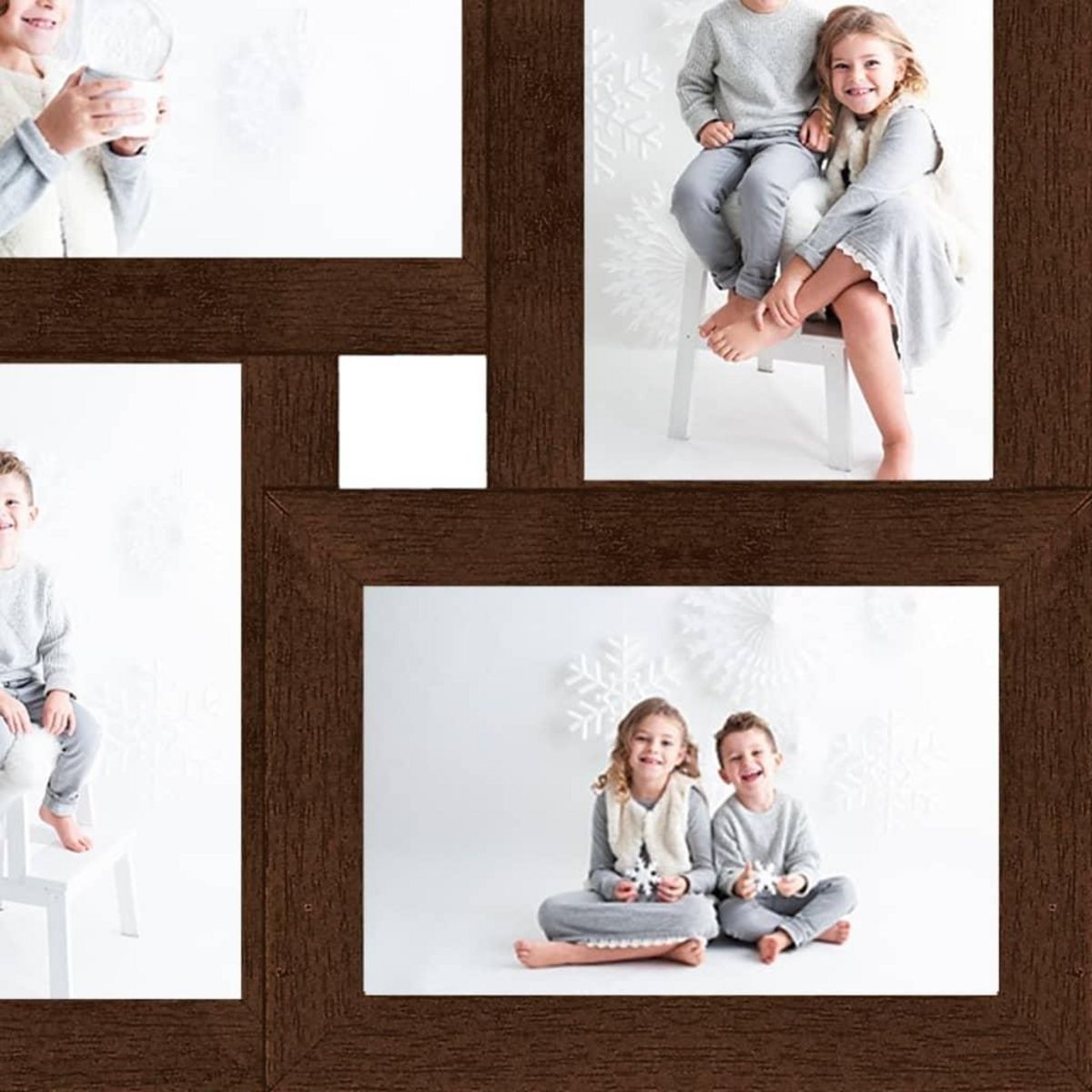 VIDAXL Collage de cadres photo pour photo de 4x(10x15 cm) Marron MDF