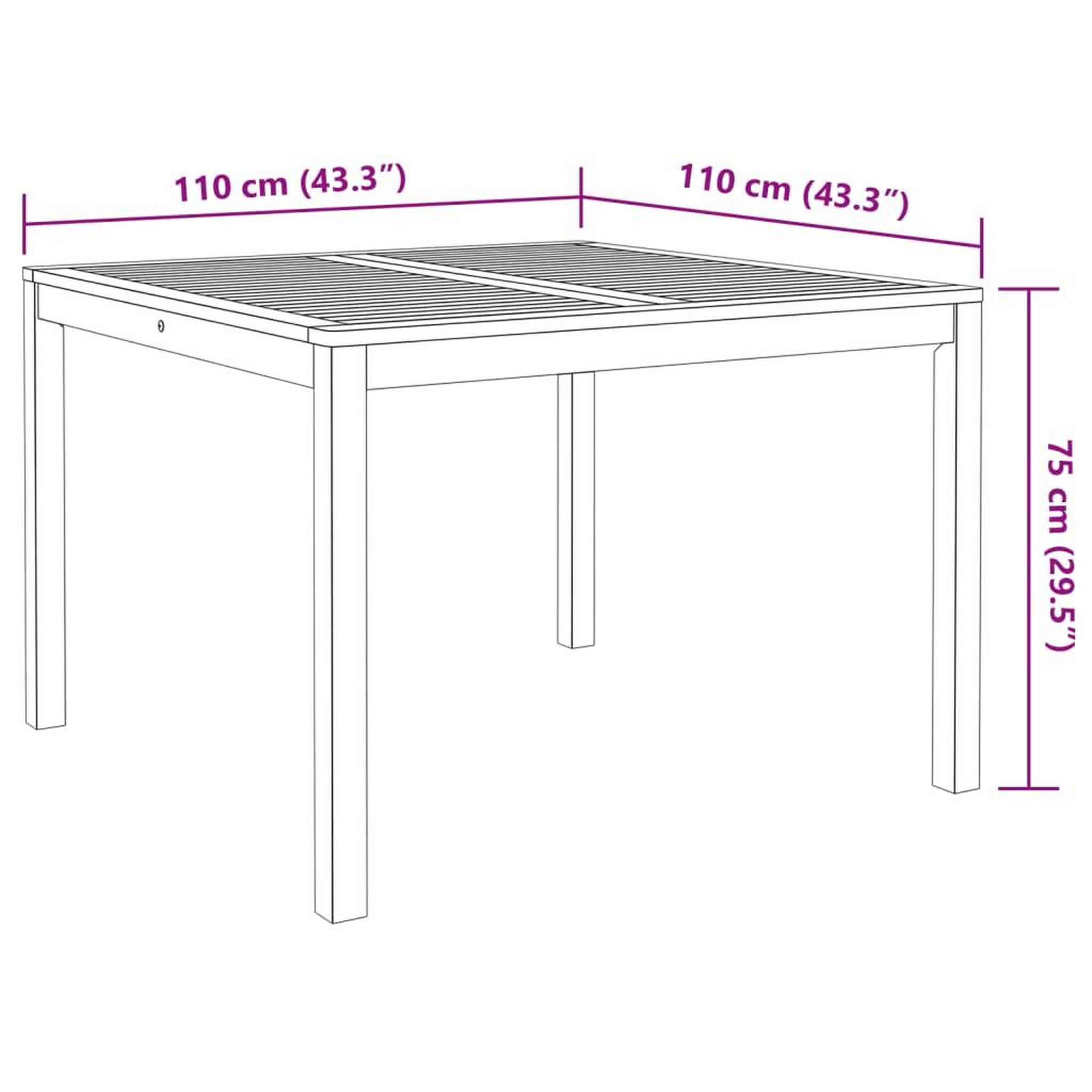 Voir la diapositive 6 : VIDAXL Ensemble a manger de jardin 5 pcs Bois d'acacia solide