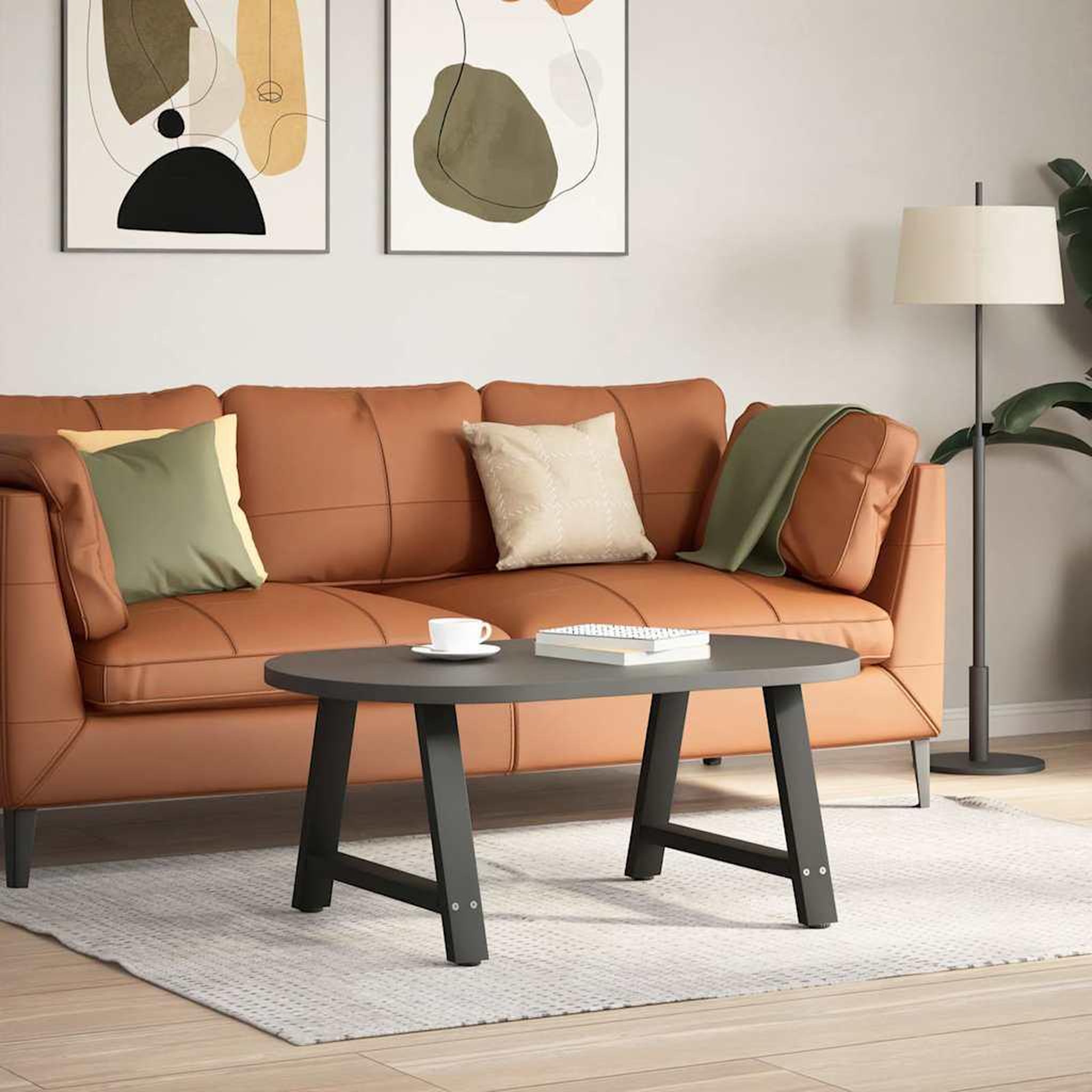 Voir la diapositive 2 : VIDAXL Pieds de table basse forme de A 2 pcs noir 60x(42-43) cm acier