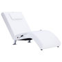 Voir la diapositive 2 : VIDAXL Chaise longue de massage avec oreiller Blanc Similicuir