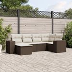 VIDAXL Salon de jardin avec coussins 6 pcs marron resine tressee
