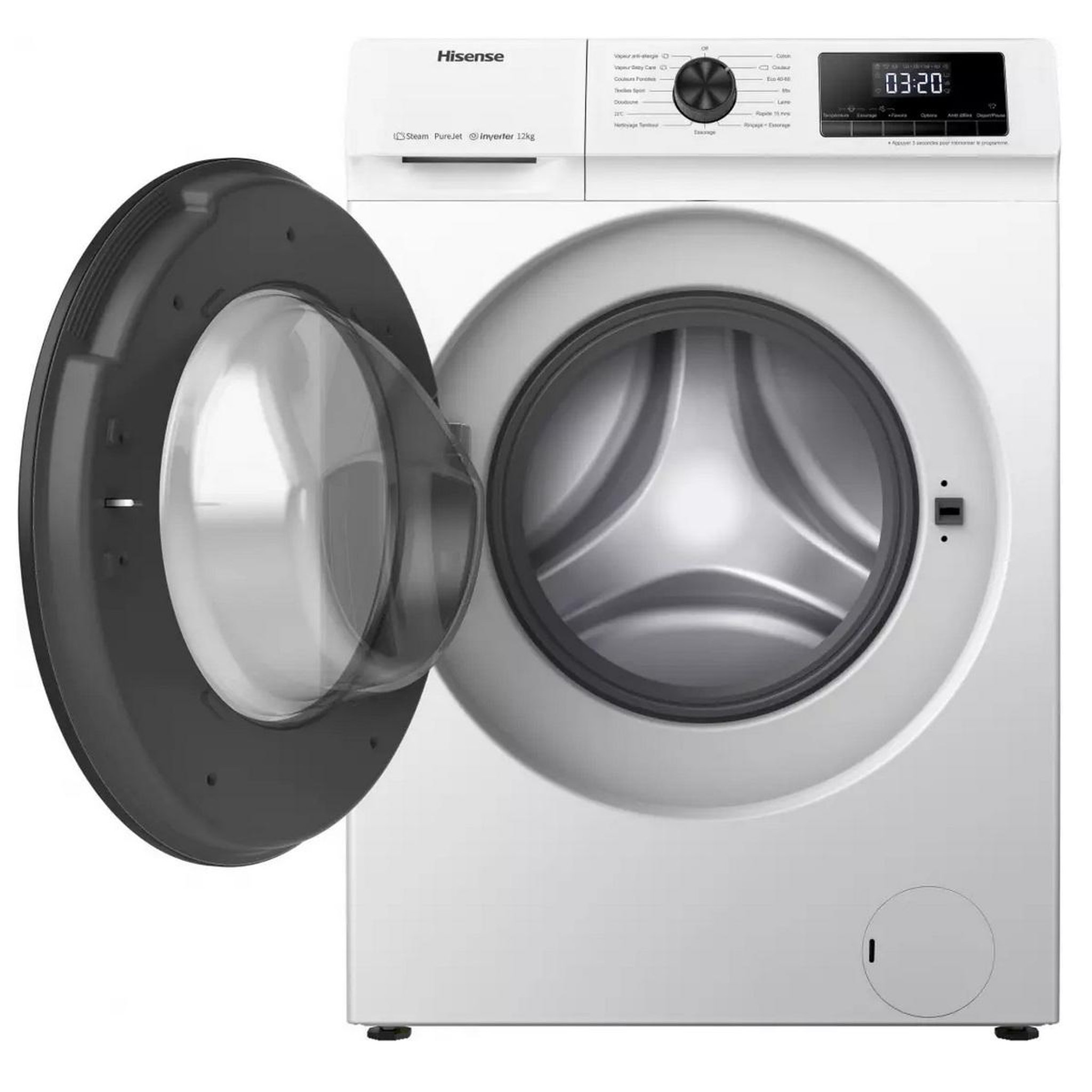 Voir la diapositive 3 : Hisense Lave-linge frontal 12kg 1400 tours/min - W1214QE