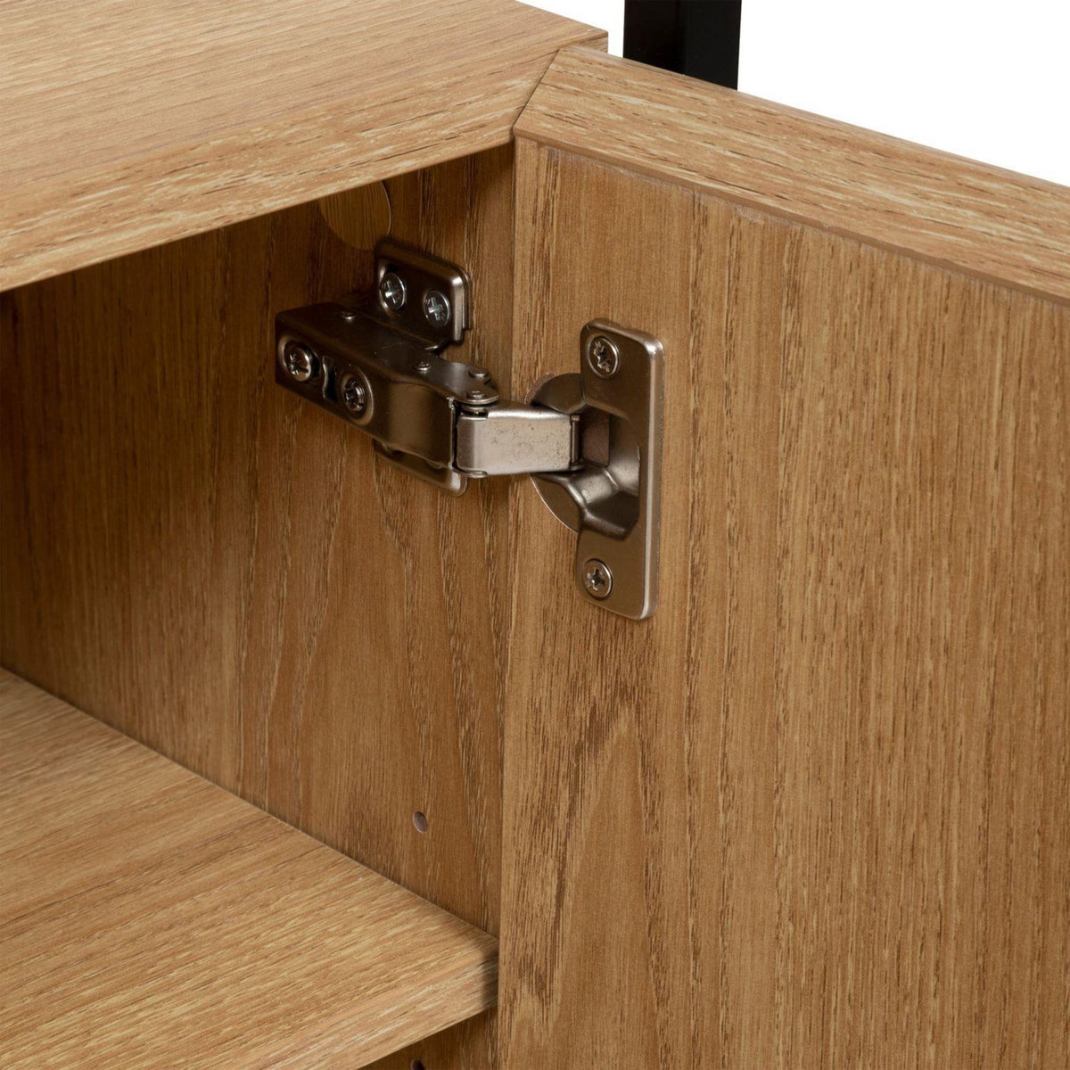 ATMOSPHERA Buffet 2 portes et 2 tiroirs effet bois et verre ALDEA - Beige