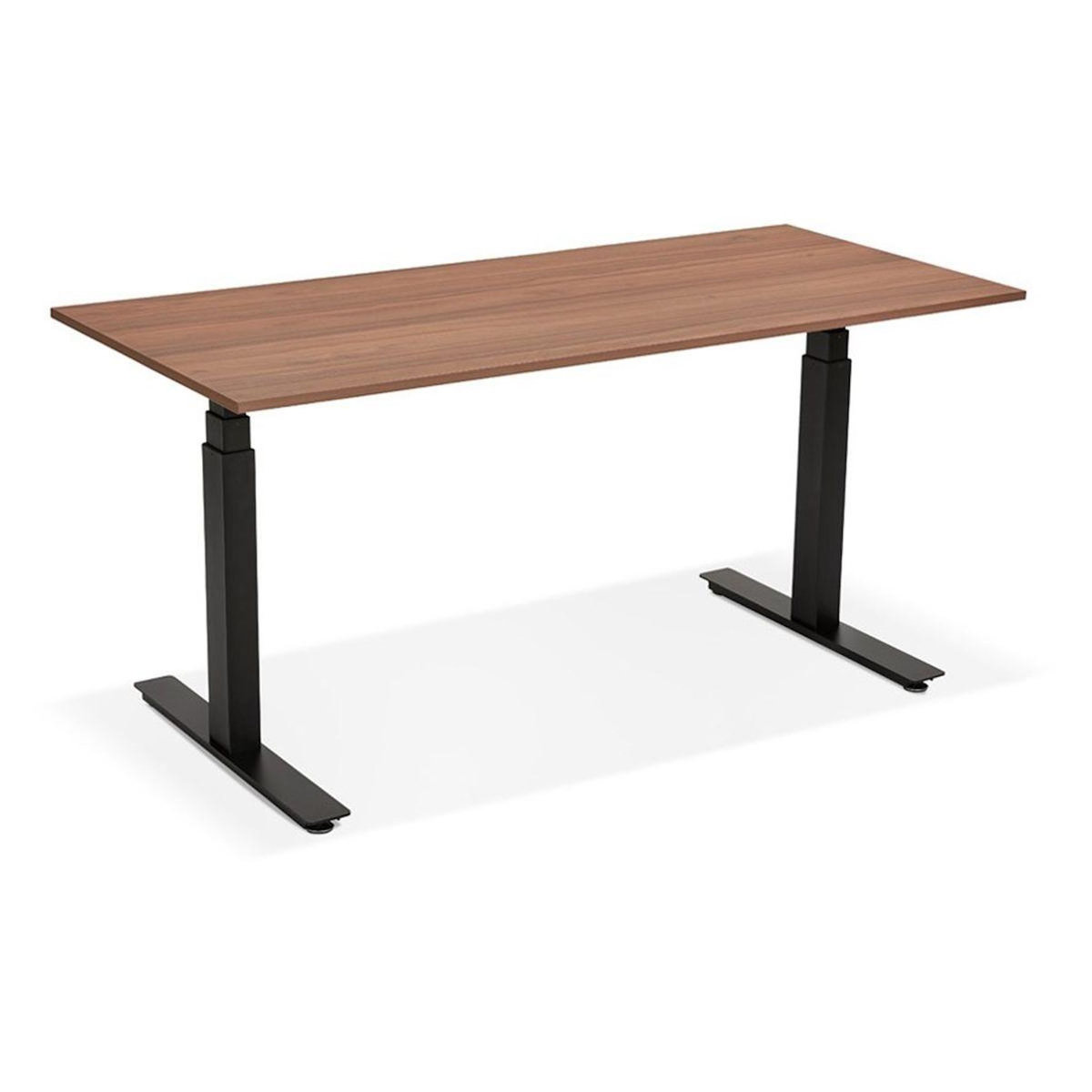 Paris Prix Bureau Ergonomique Réglable  Électrique  160cm Noyer & Noir