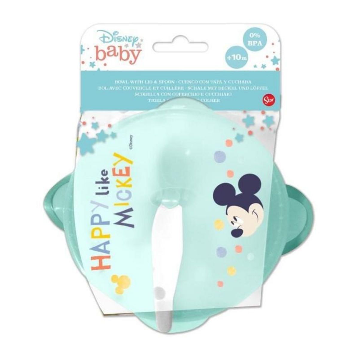 STOR Bol hermétique avec ventouse et cuillere Mickey +10mois