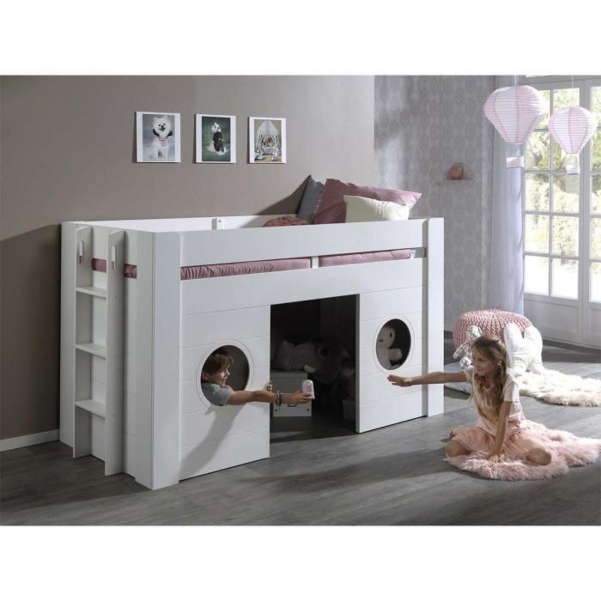 Paris Prix Lit Combiné Enfant  Freya  90x200cm Blanc