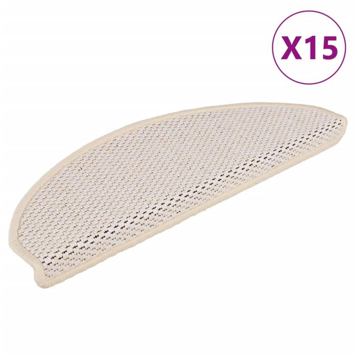 VIDAXL Tapis d'escalier autocollants aspect sisal 15 pcs 65x21x4 cm