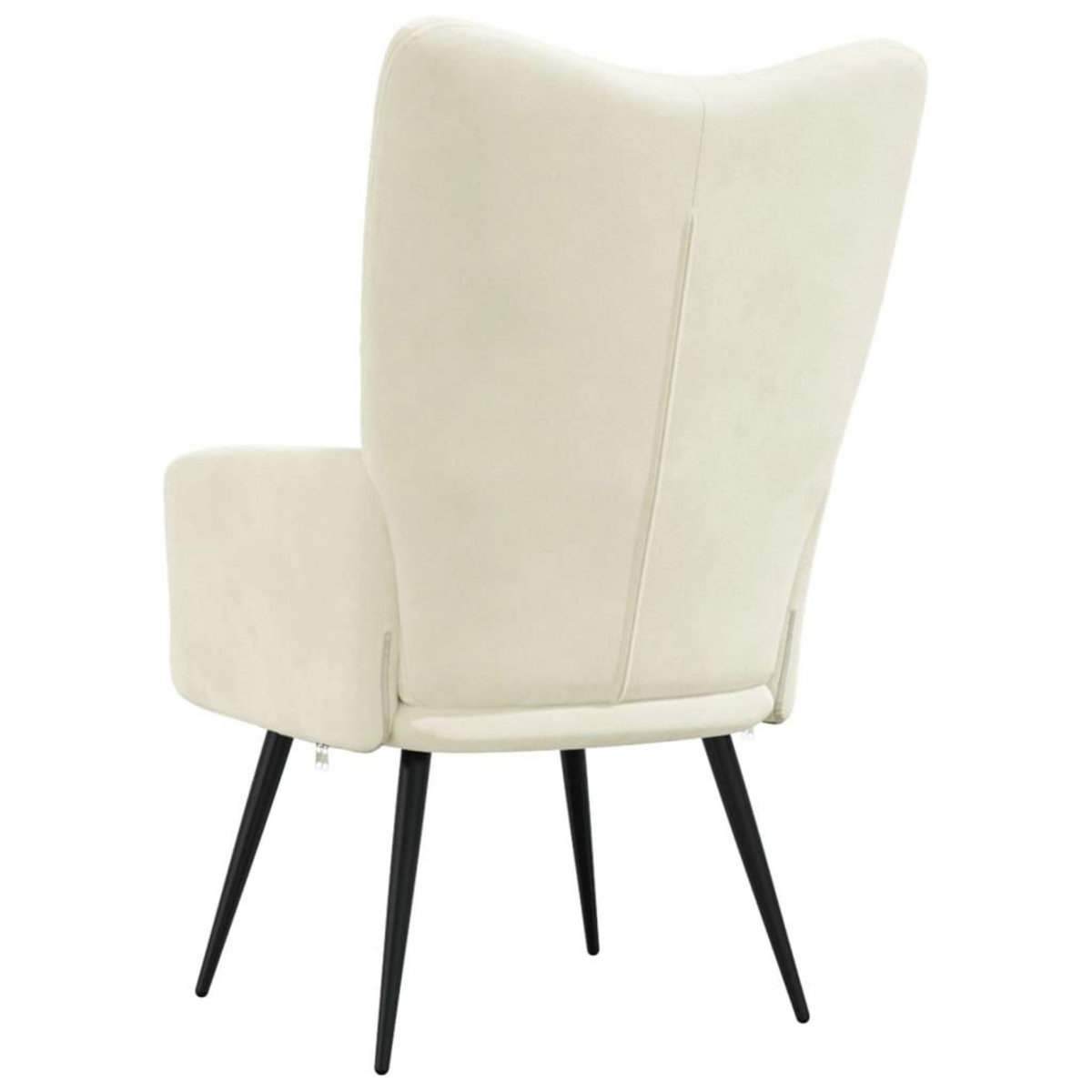 VIDAXL Chaise de relaxation Blanc creme Velours