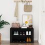 Voir la diapositive 3 : VIDAXL Etagere a chaussures Noir 75x35x45 cm Bois d'ingenierie