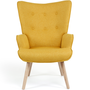 Voir la diapositive 3 : ID MARKET Fauteuil scandinave IVAR avec repose pieds jaune