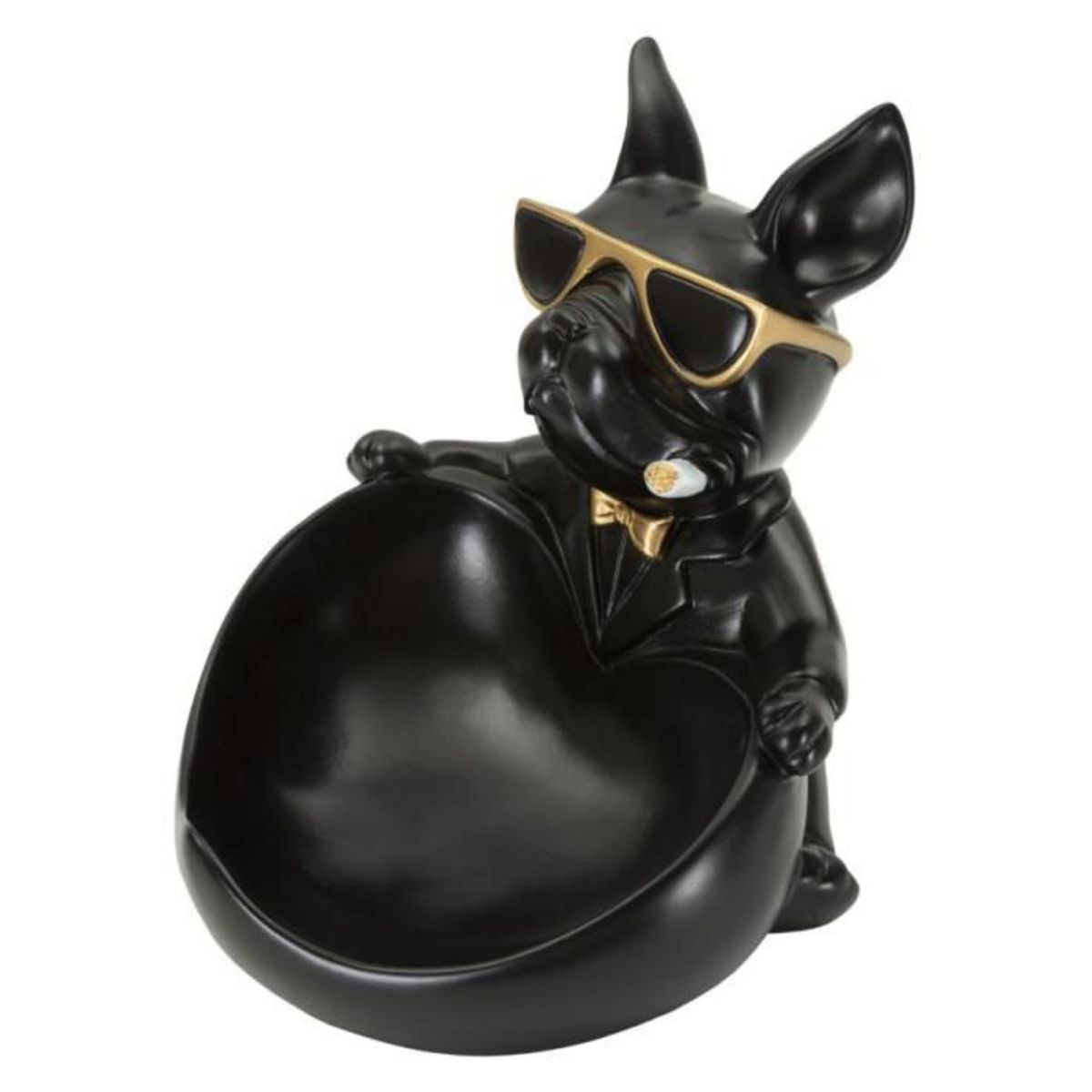 Paris Prix Vide-Poche Statuette Chien  Dog Ball  20cm Noir