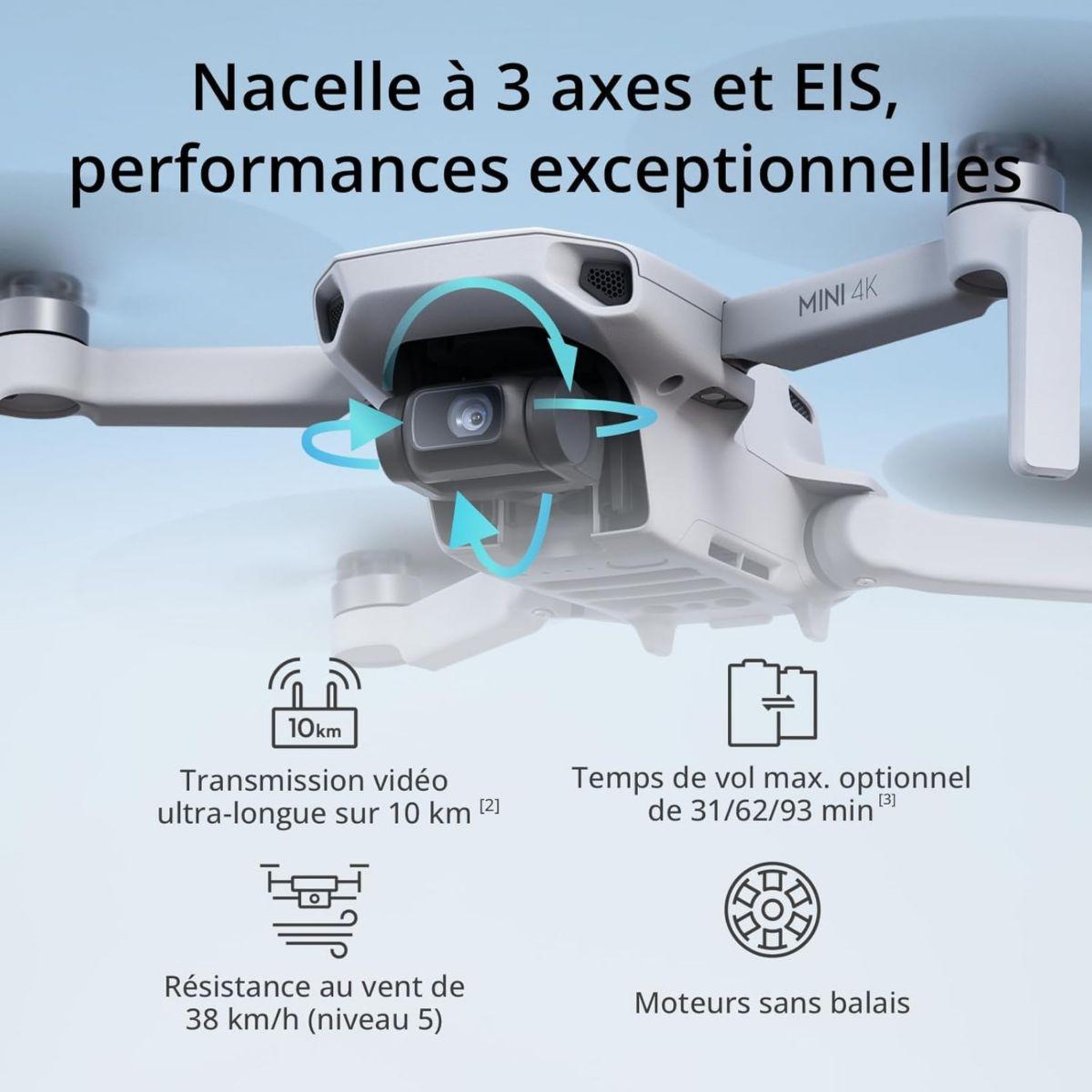 Voir la diapositive 3 : DJI Drone Mini 4k Fly more combo