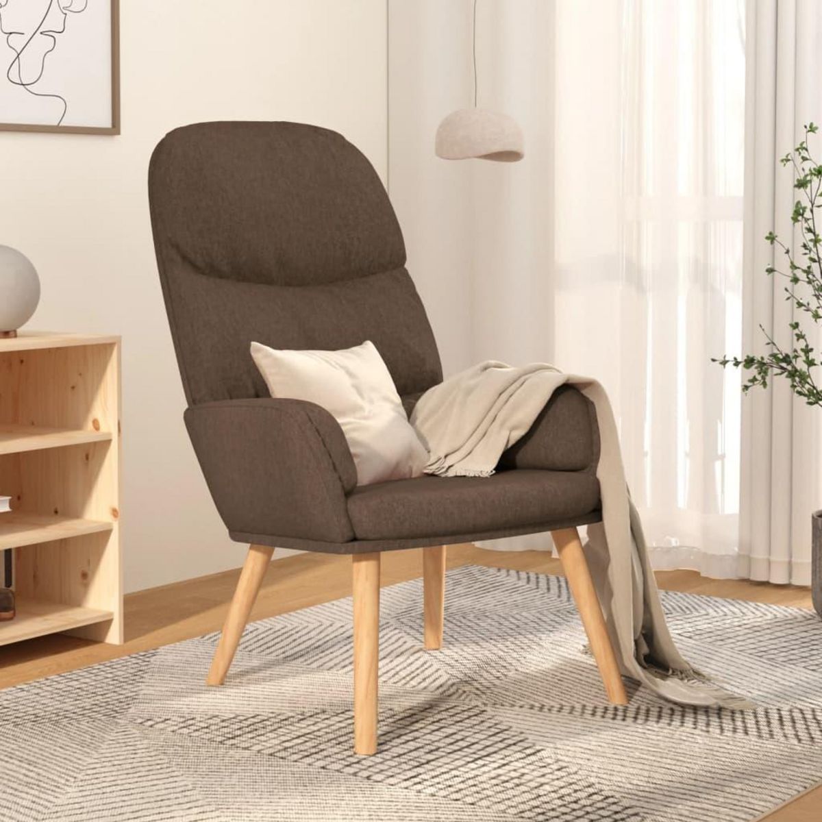 VIDAXL Chaise de relaxation Taupe Tissu