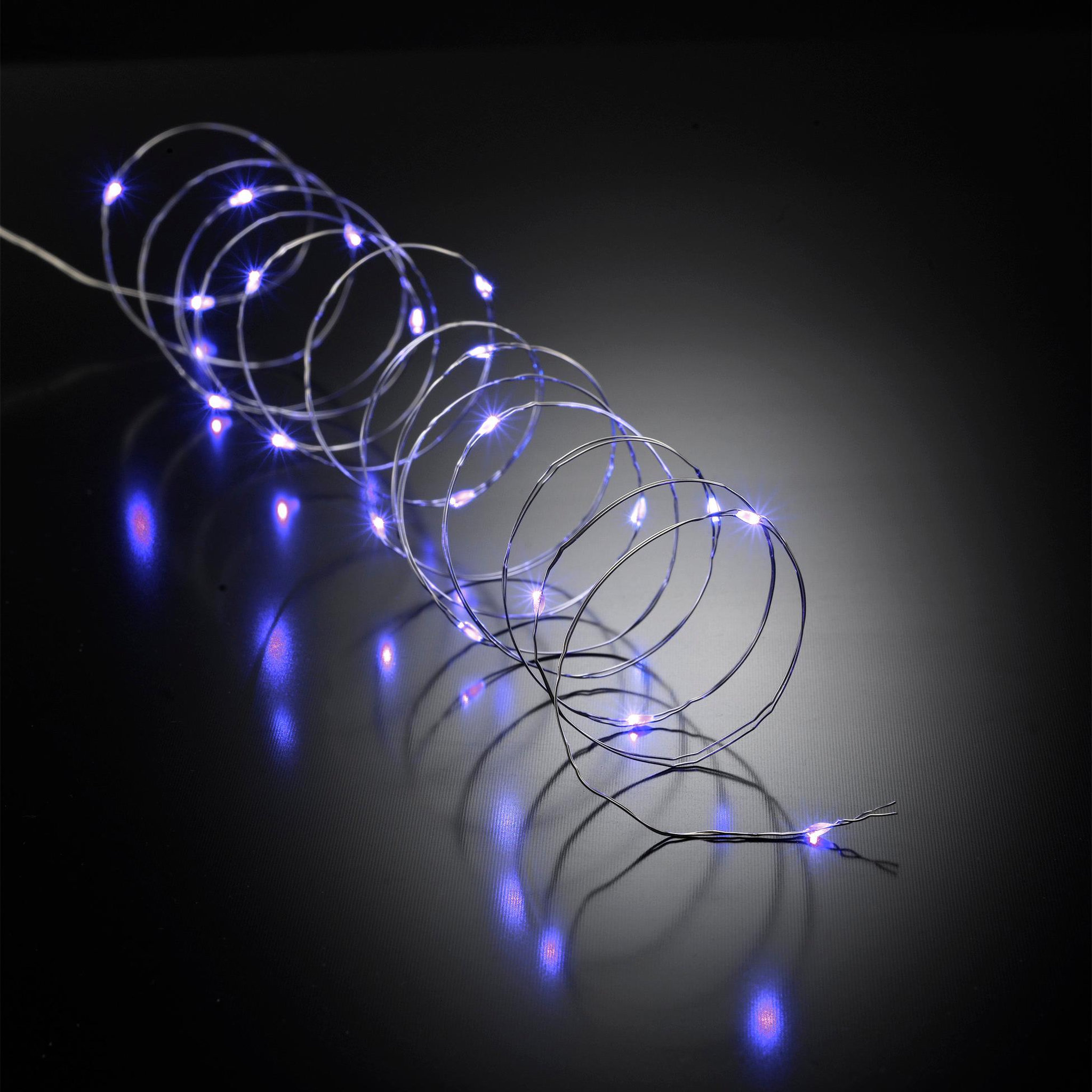 Voir la diapositive 2 : Eden Guirlande fil cuivre 20 led bleues