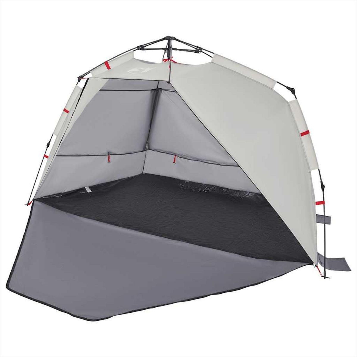 VIDAXL Tente de plage 3 personnes gris liberation rapide impermeable