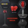 Voir la diapositive 5 : HOMCOM Sac de frappe punching ball avec gants et pompe hauteur reglable 125 à 145 cm