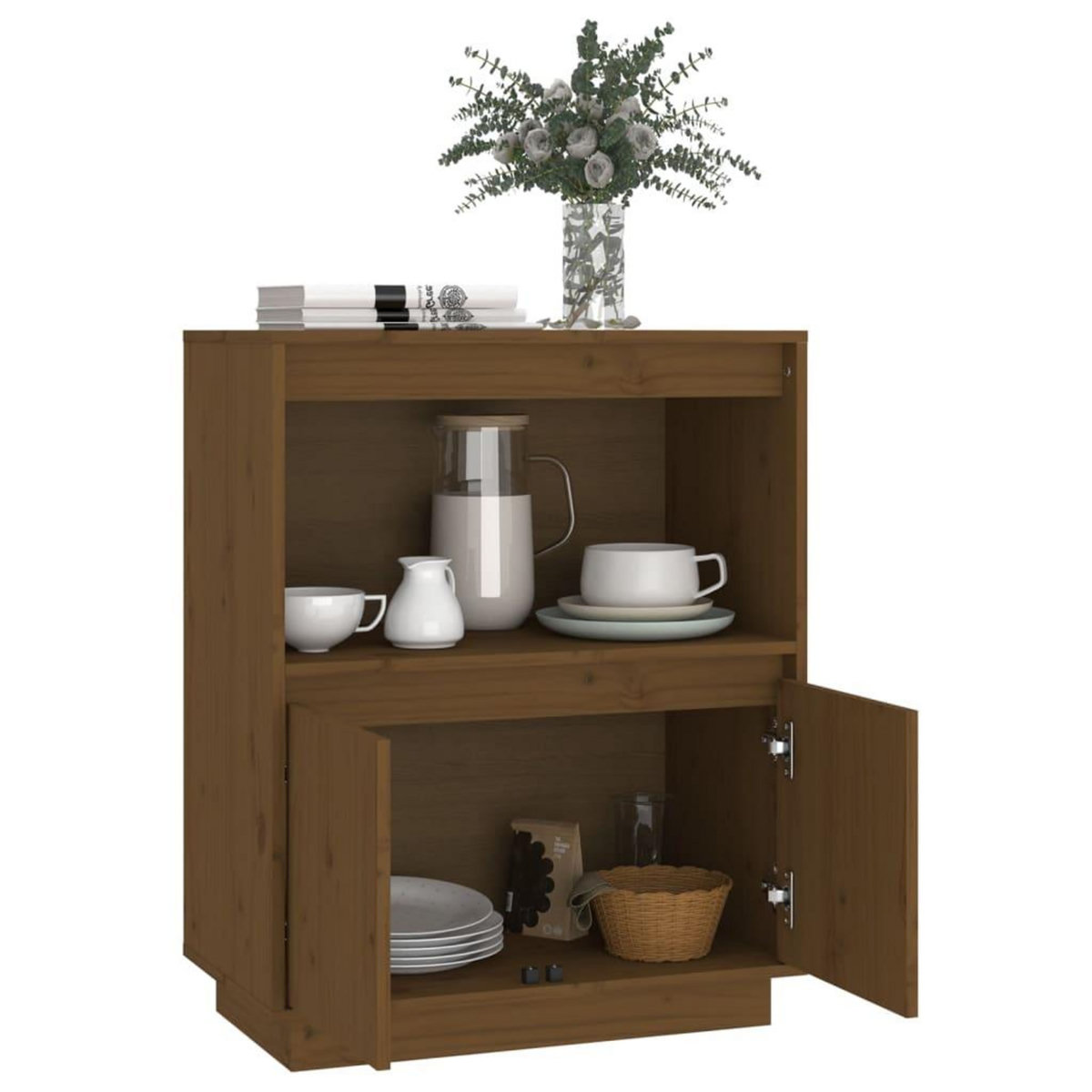 VIDAXL Buffet Marron miel 60x34x75 cm Bois massif de pin