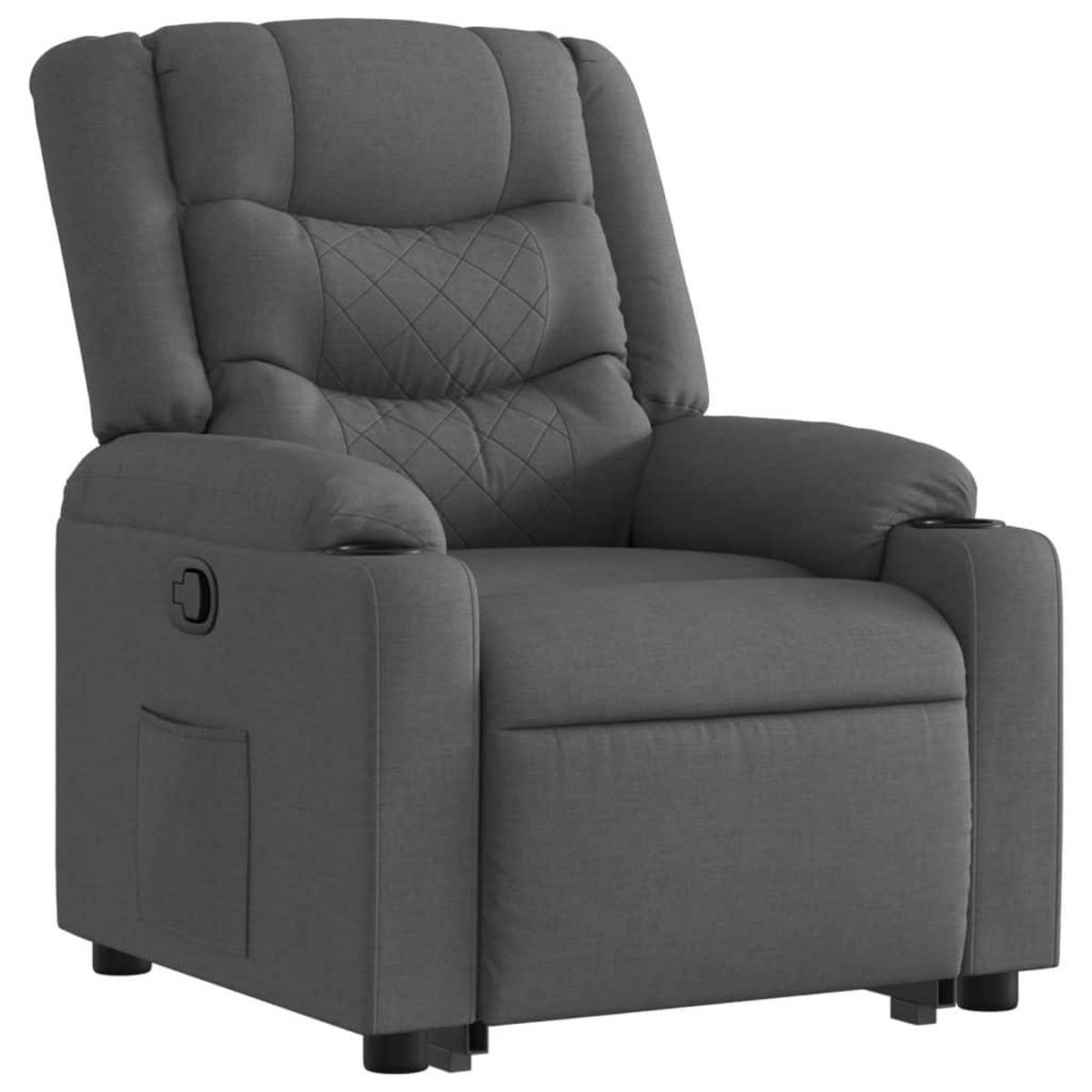 VIDAXL Fauteuil inclinable Gris fonce Tissu