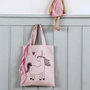 Voir la diapositive 3 : Rayher 2 sacs en coton rose 25 x 20 cm - licorne