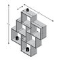 Voir la diapositive 3 : FMD Étagere murale LAURIO 2 - Décor chene - L81,2 x H94,3 x P15,7 cm - Fabriqué en Allemagne