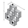 Voir la diapositive 3 : FMD Étagere murale LAURIO 2 - Décor chene - L81,2 x H94,3 x P15,7 cm - Fabriqué en Allemagne