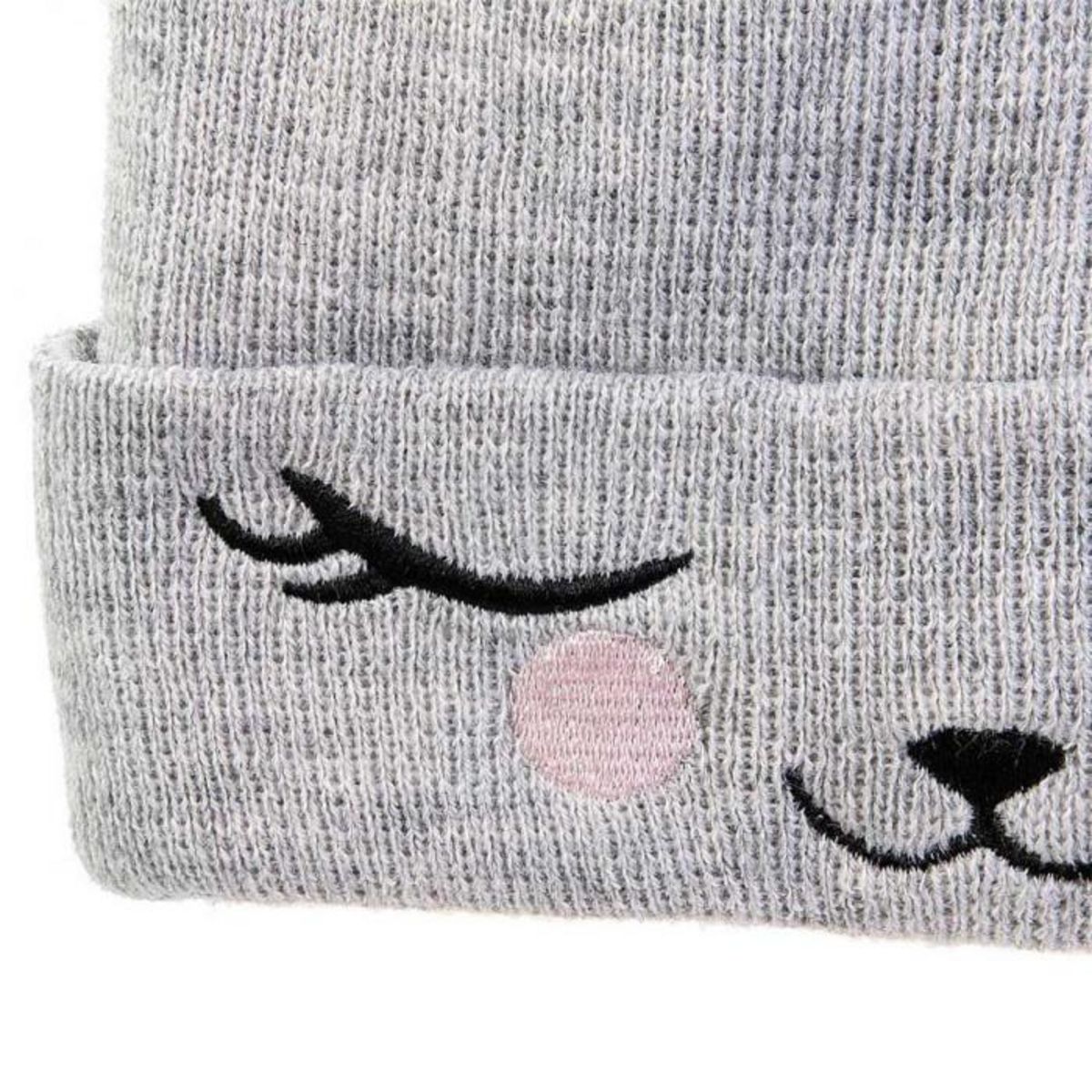 Paris Prix Bonnet Enfant  Chat  21cm Gris & Rose