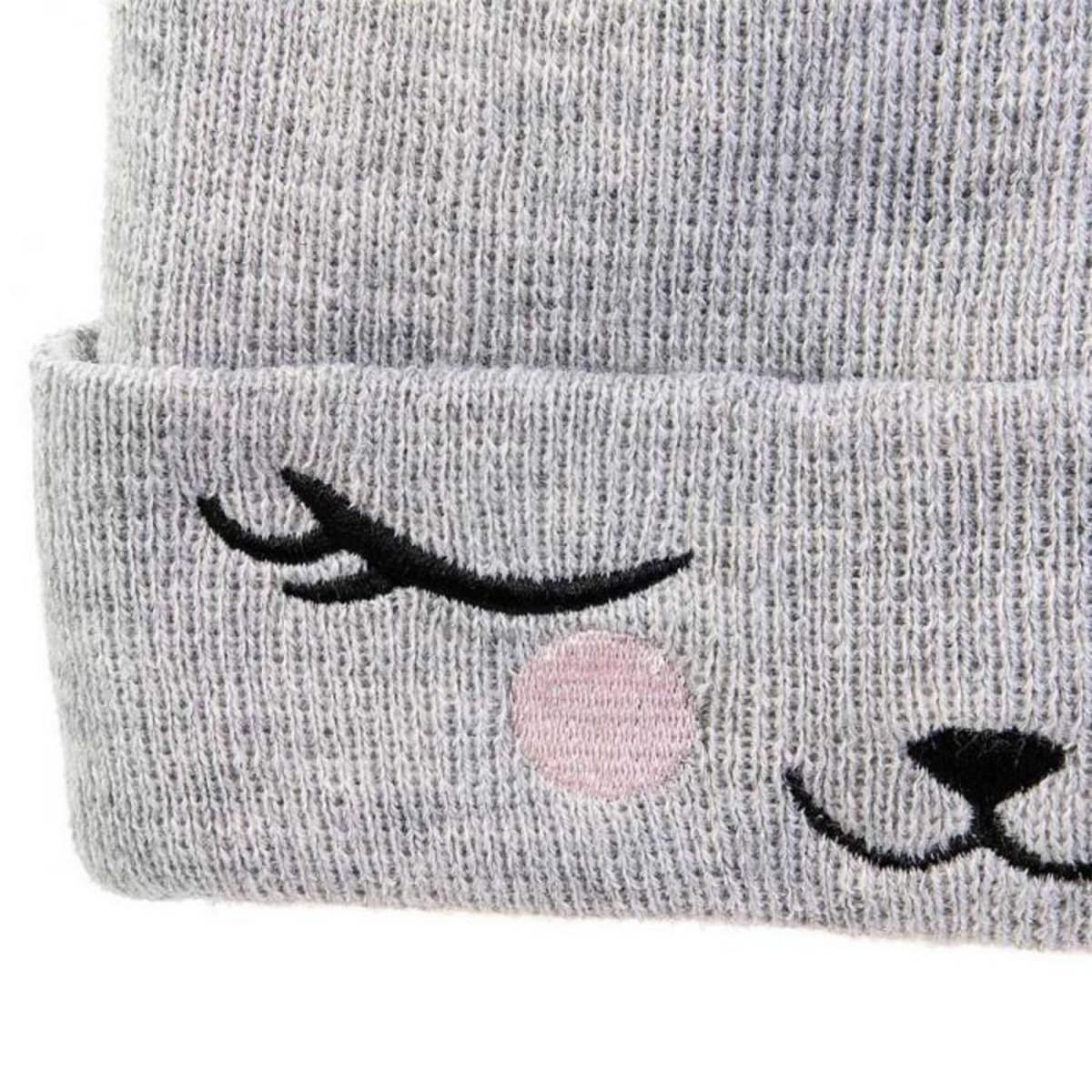 Paris Prix Bonnet Enfant  Chat  21cm Gris & Rose