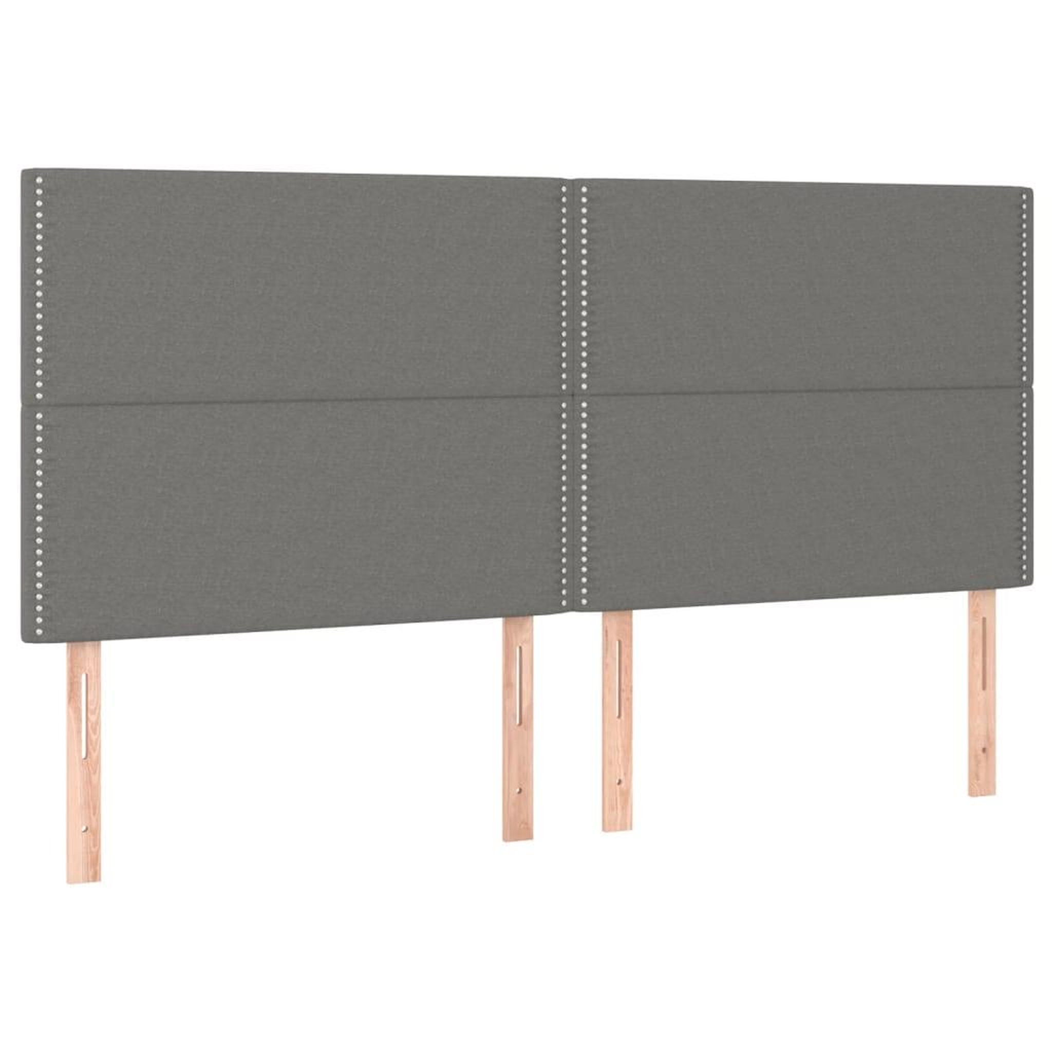 Voir la diapositive 2 : VIDAXL Tetes de lit 4 pcs Gris fonce 100x5x78/88 cm Tissu