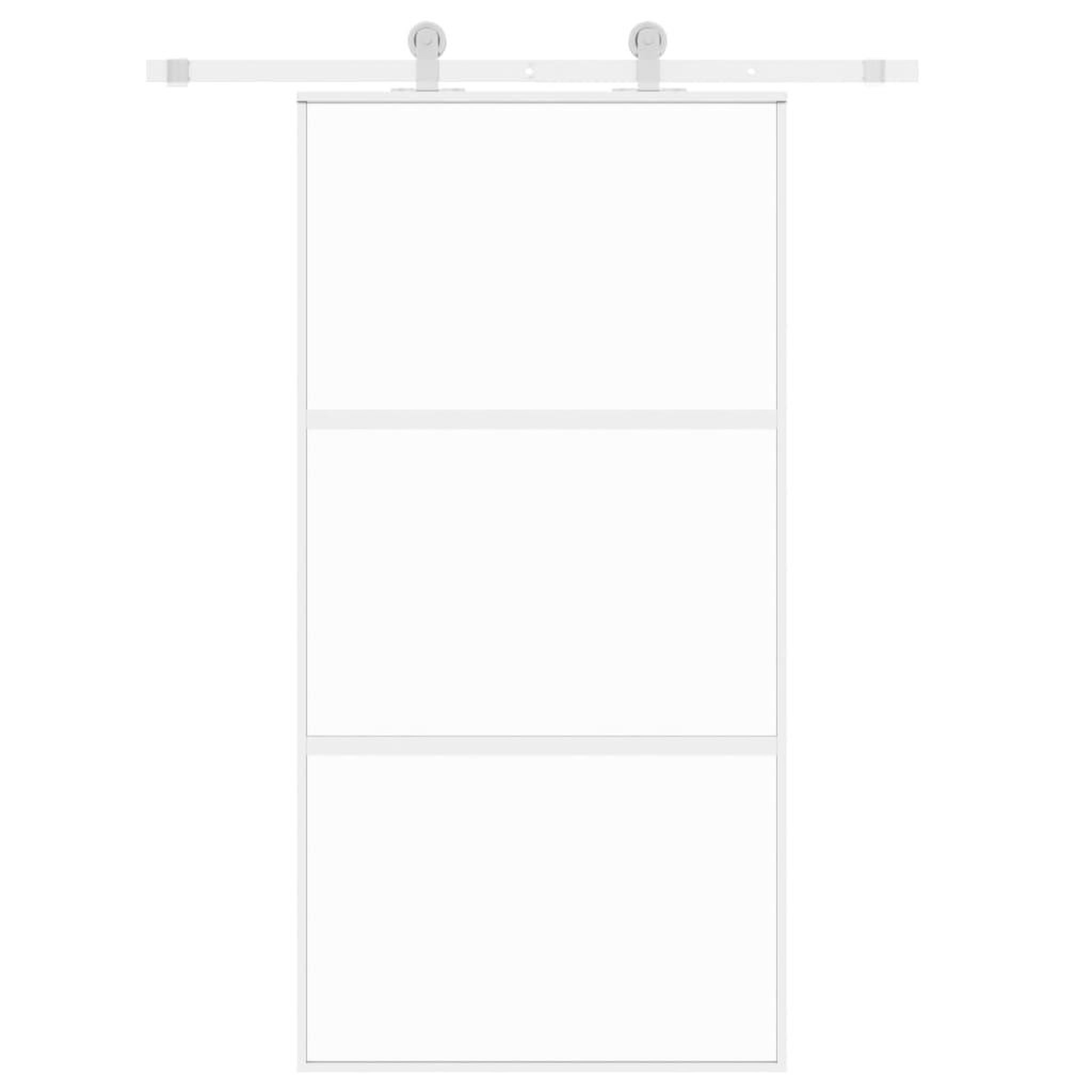 Voir la diapositive 3 : VIDAXL Porte coulissante blanc 102,5x205 cm verre trempe aluminium
