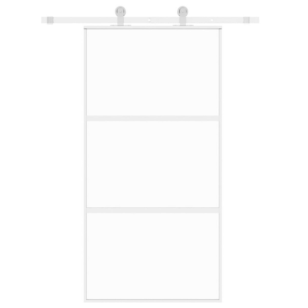 VIDAXL Porte coulissante blanc 102,5x205 cm verre trempe aluminium