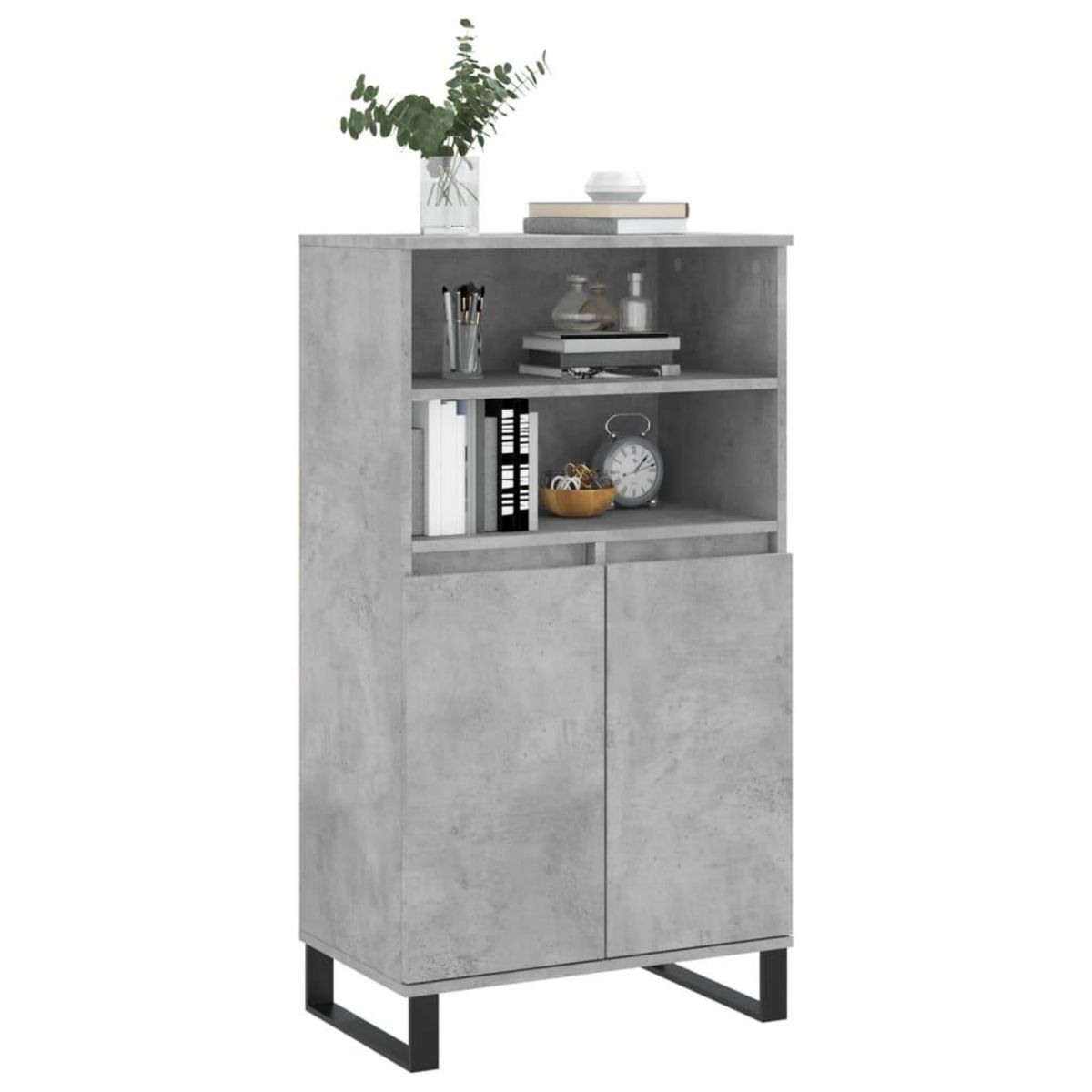 VIDAXL Buffet haut Gris beton 60x36x110 cm Bois d'ingenierie