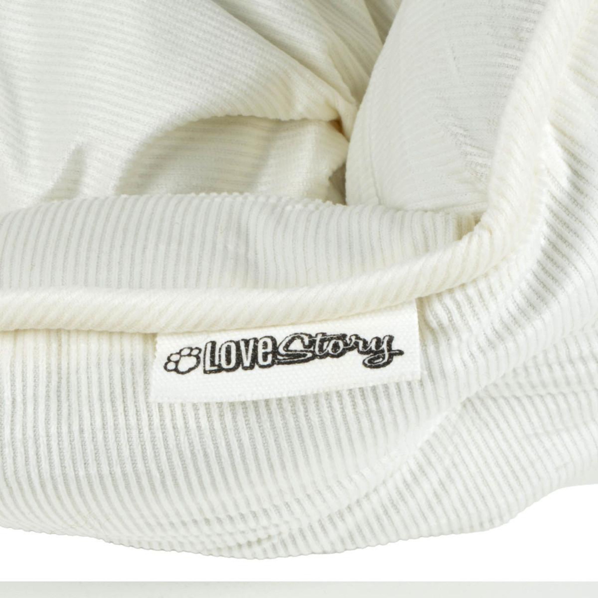 Voir la diapositive 2 : LOVE STORY Panier chien & chat velours  crafty  40cm écru