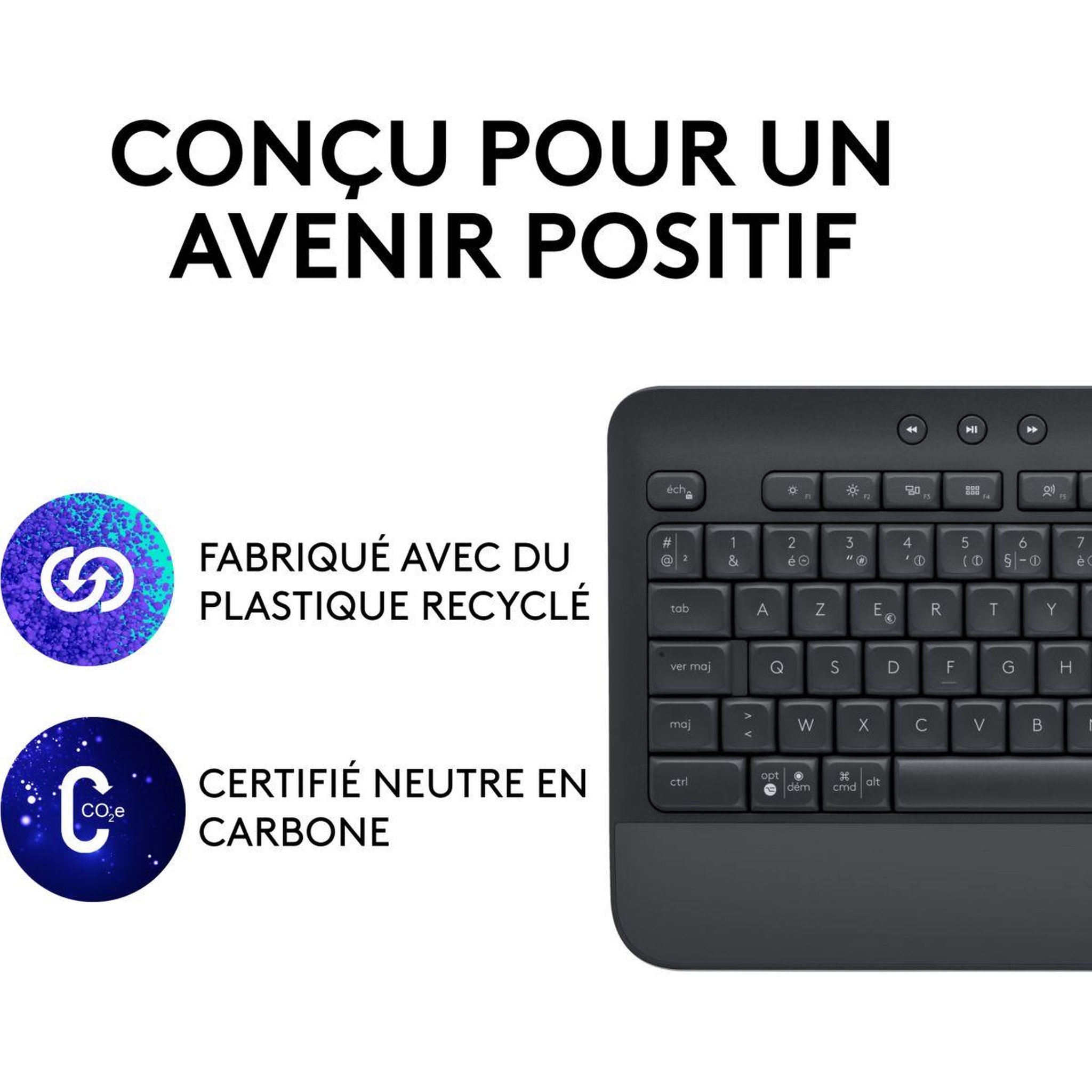 Voir la diapositive 5 : Logitech Clavier sans fil K650 Noir Ergonomique repose poignets